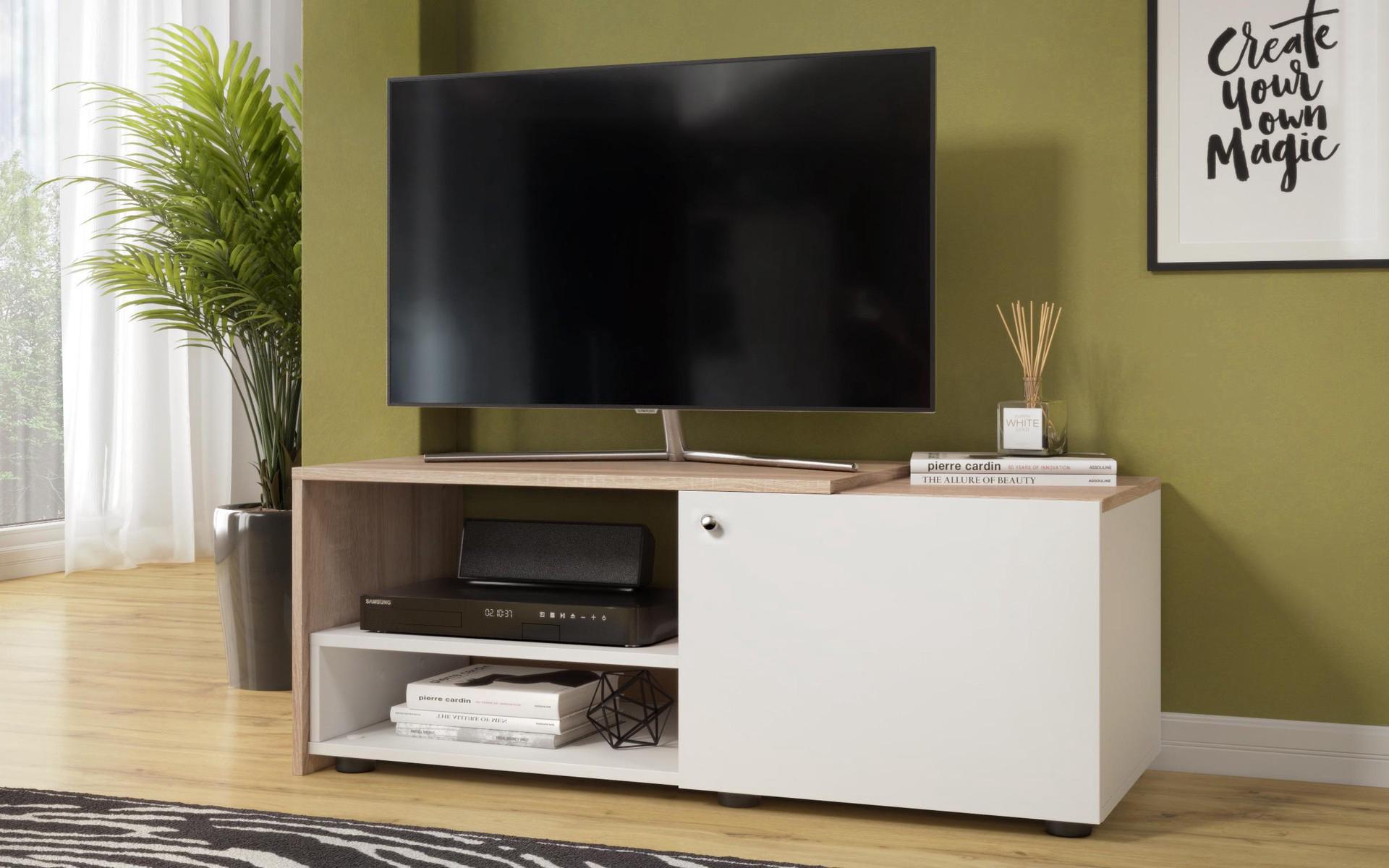 Modul TV Ritmo, stejar sonoma + alb lucios  1