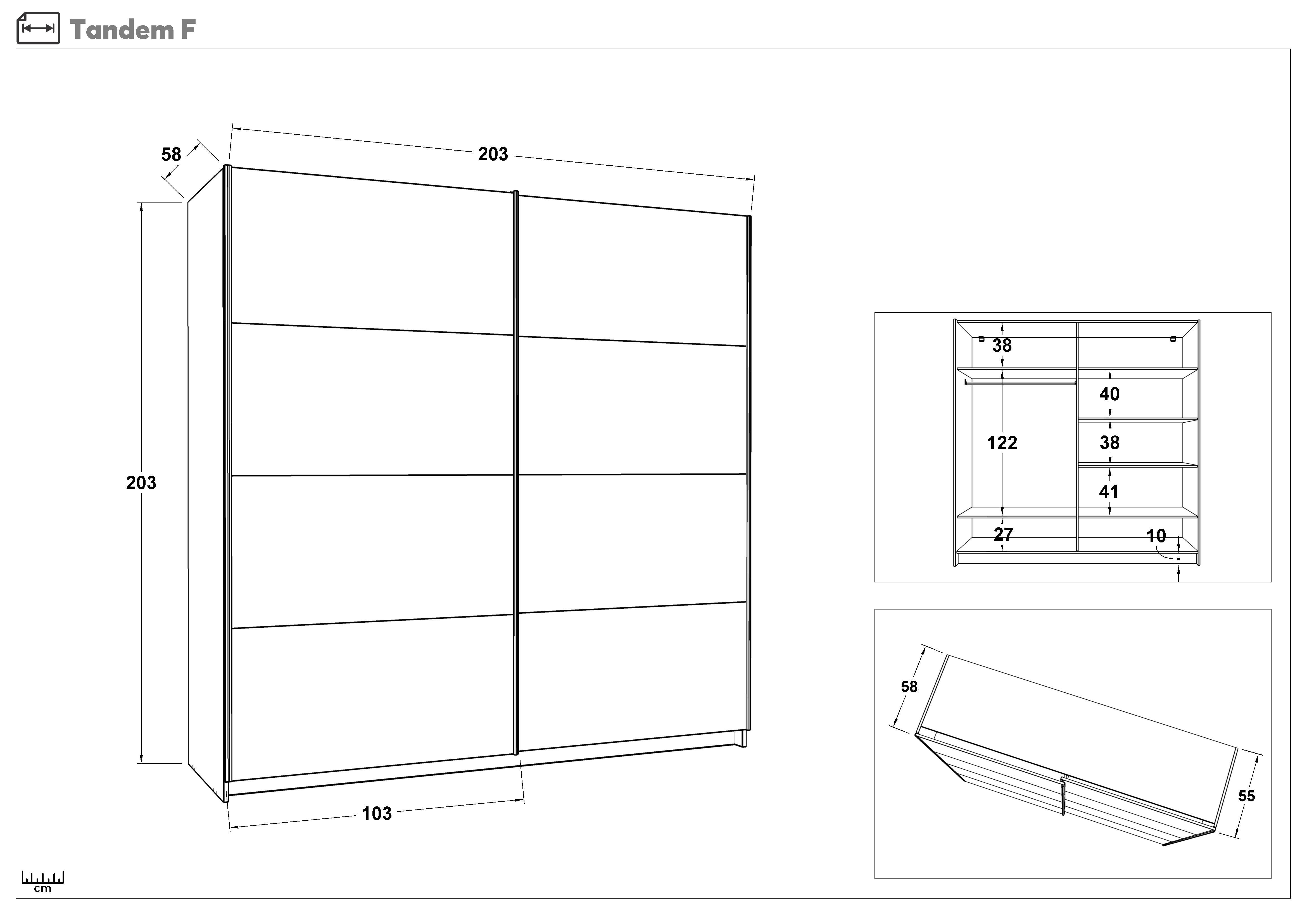 Dulap Tandem, stejar sonoma + alb  2