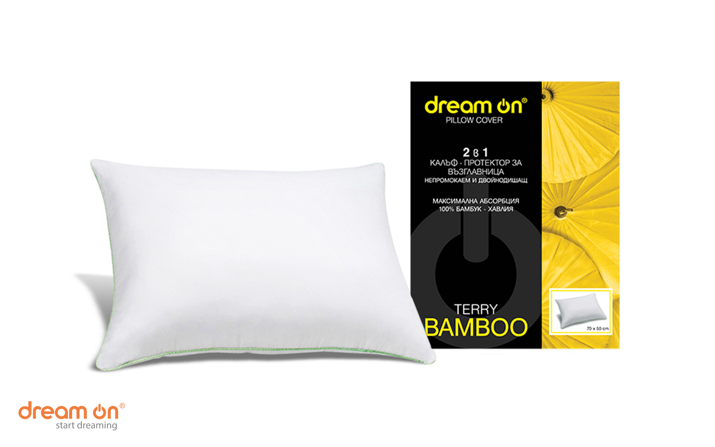 Protector pentru perna 50/70 Terry Bamboo, alb  2