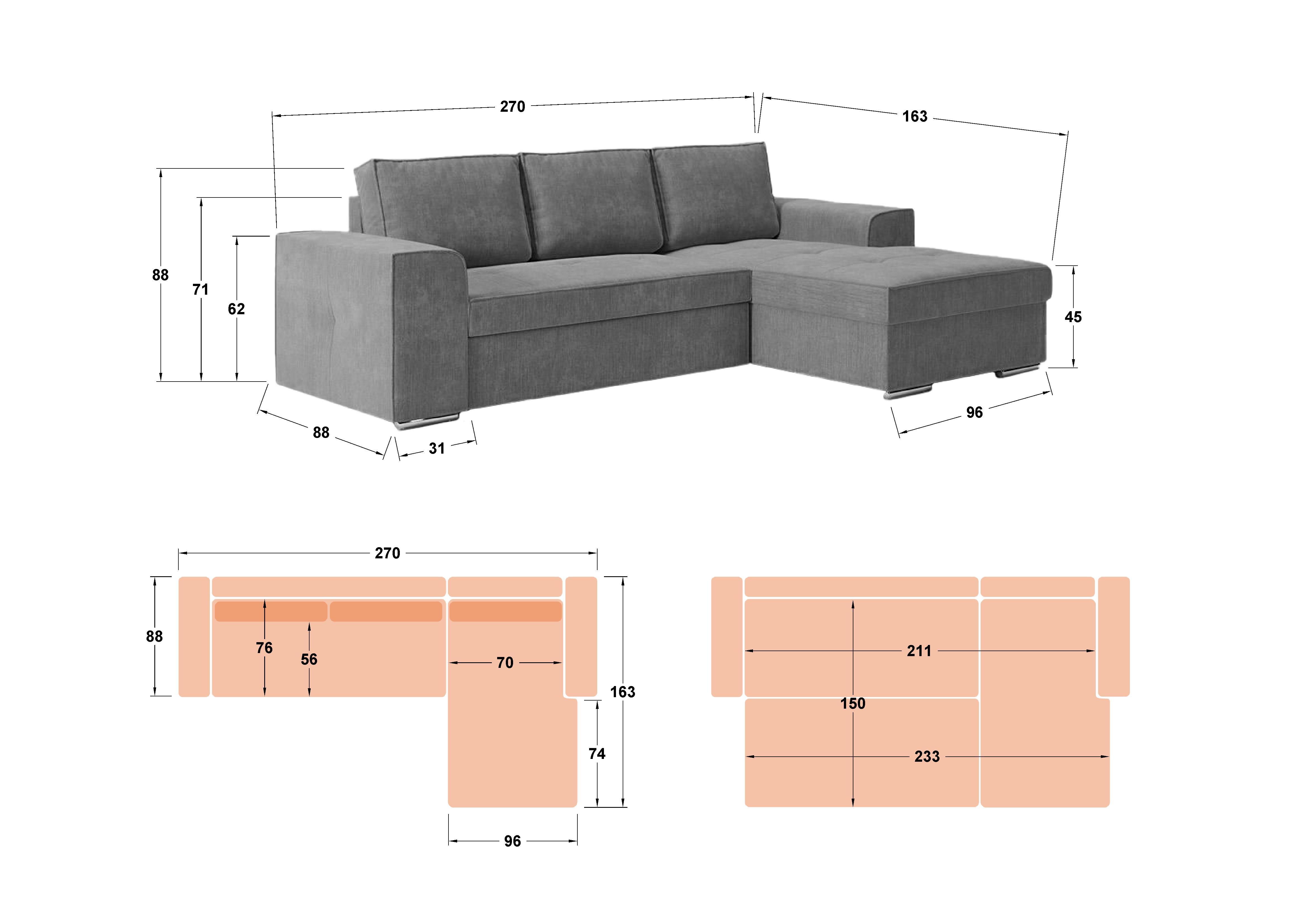 Coltar extensibil Tivoli, bej deschis  2