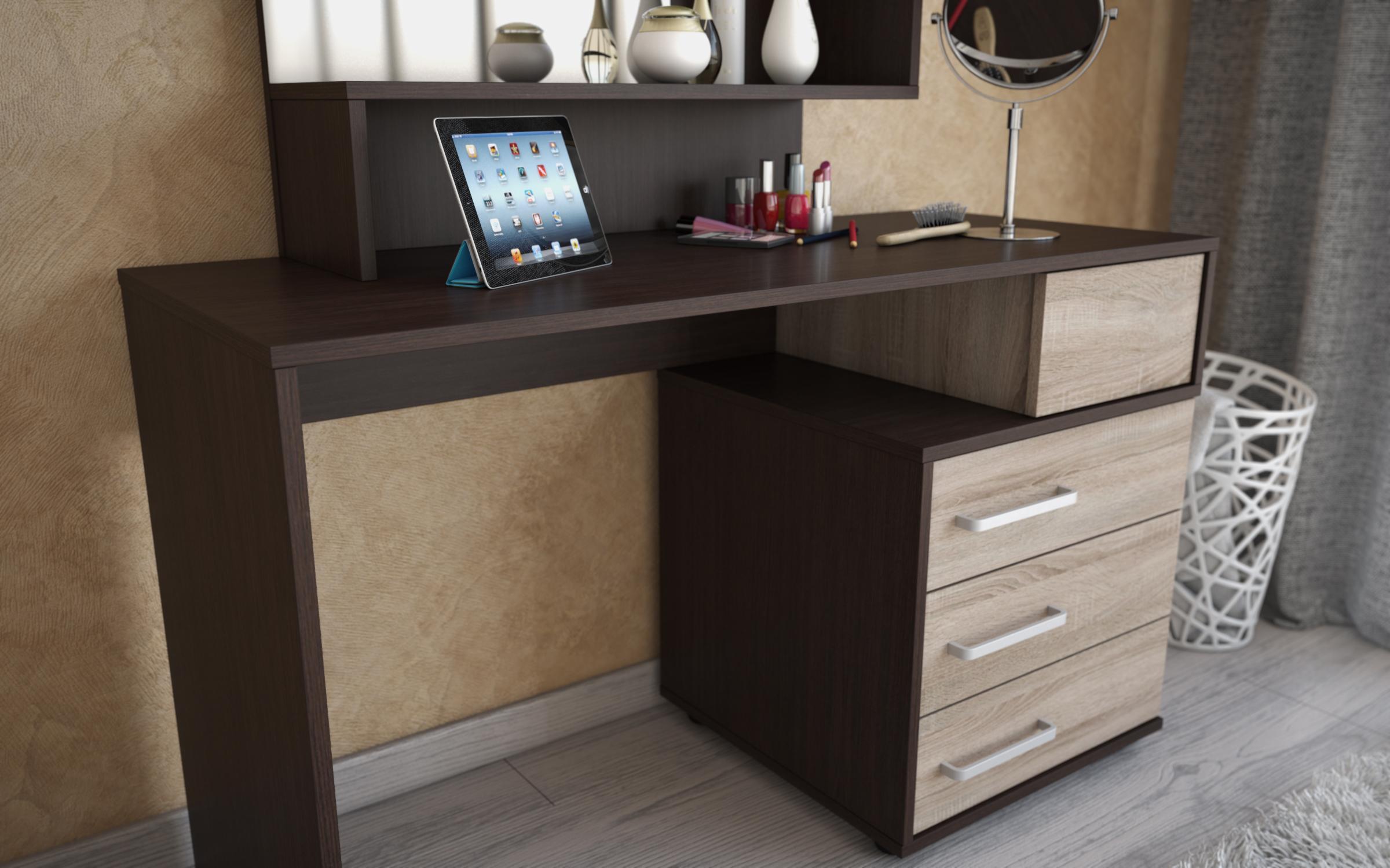 Туалетный столик Синди, венге + дуб сонома  3