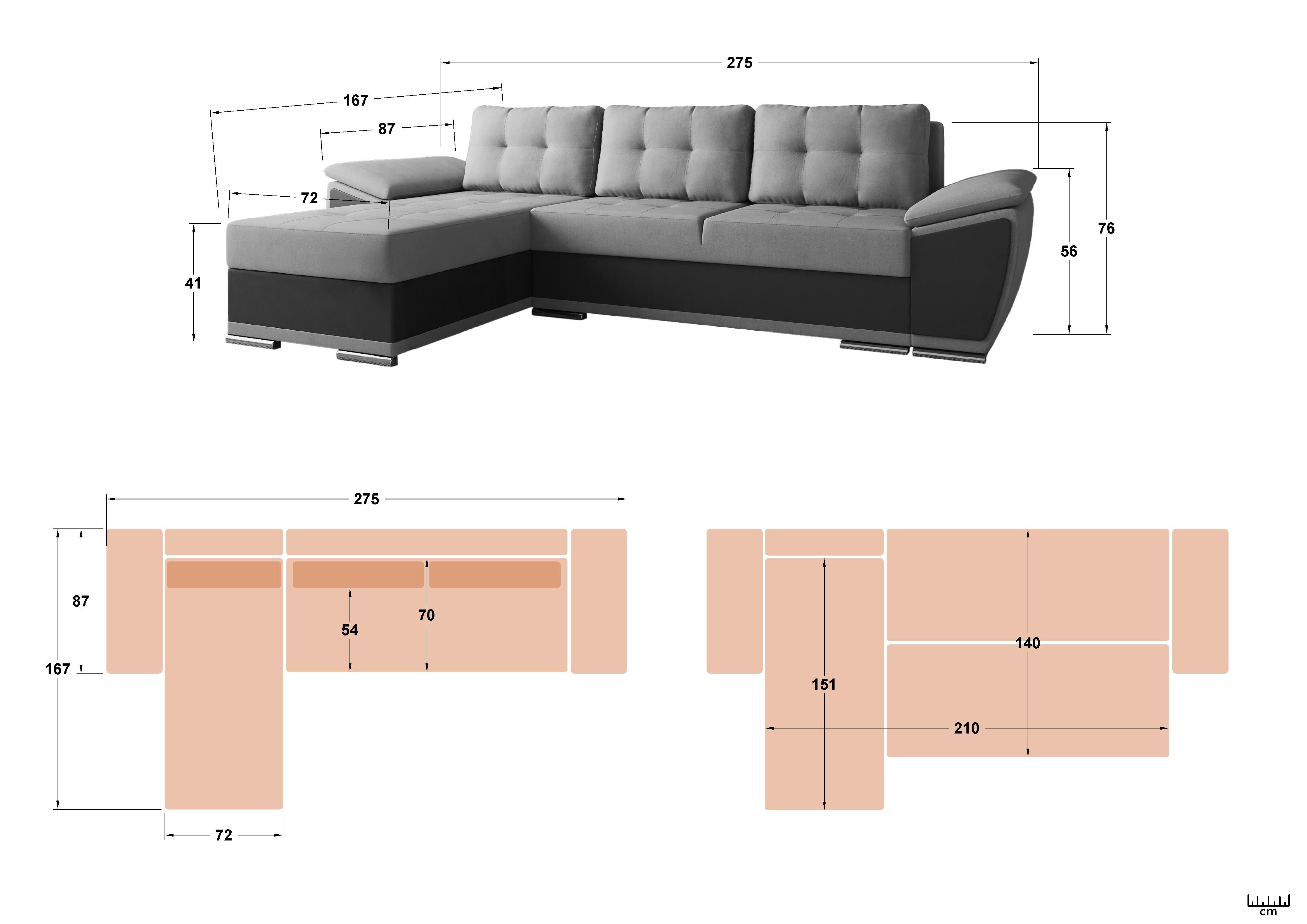 Coltar extensibil Tonino, grafit + gri  2