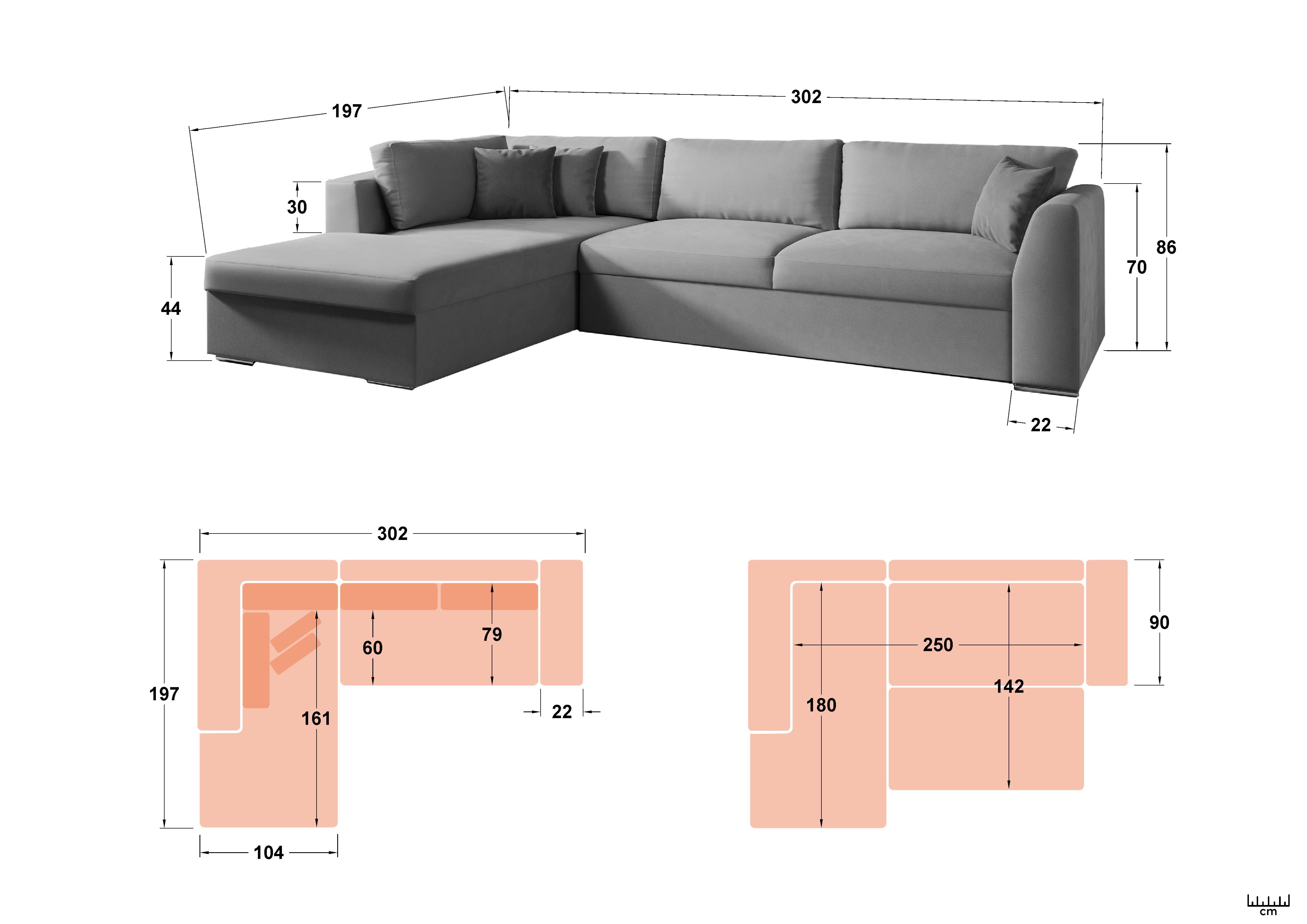 Coltar extensibil Toscana, maro deschis + maro  2