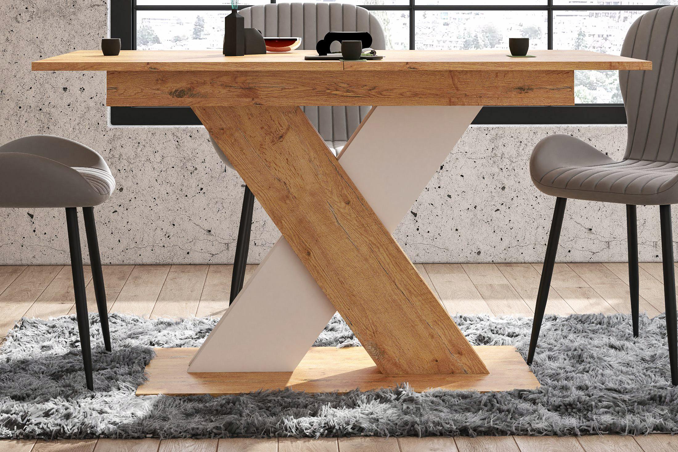 Masa dining Patricia 1, stejar Lancelot +alb  4