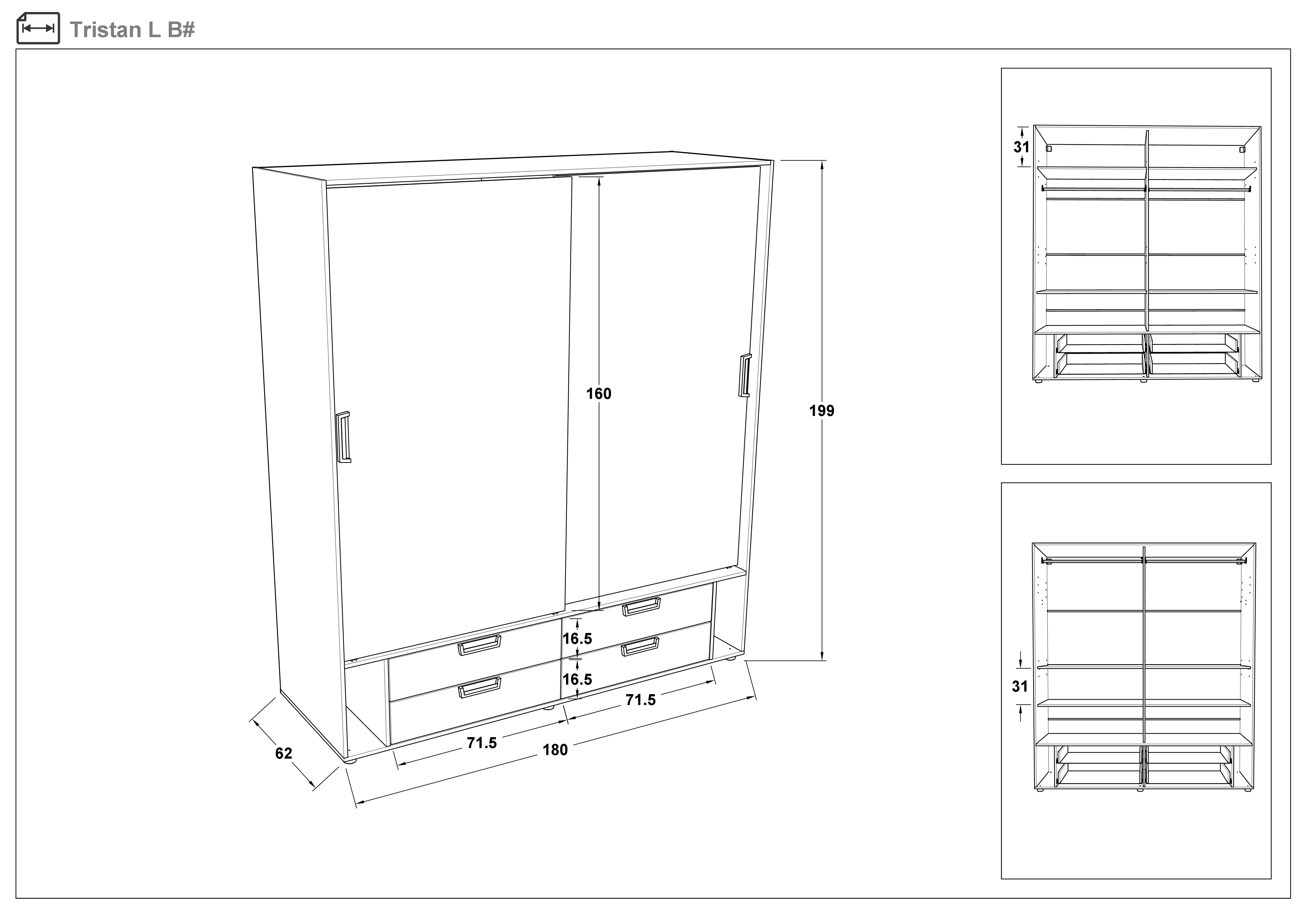 Dulap Tristan L, alb lucios  2
