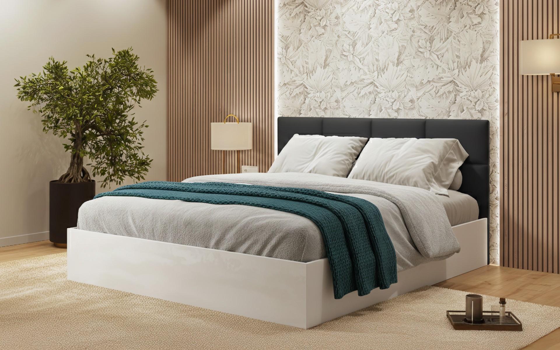 Set dormitor 160/200 Keti, Silk + stejar scandinav inchis  6