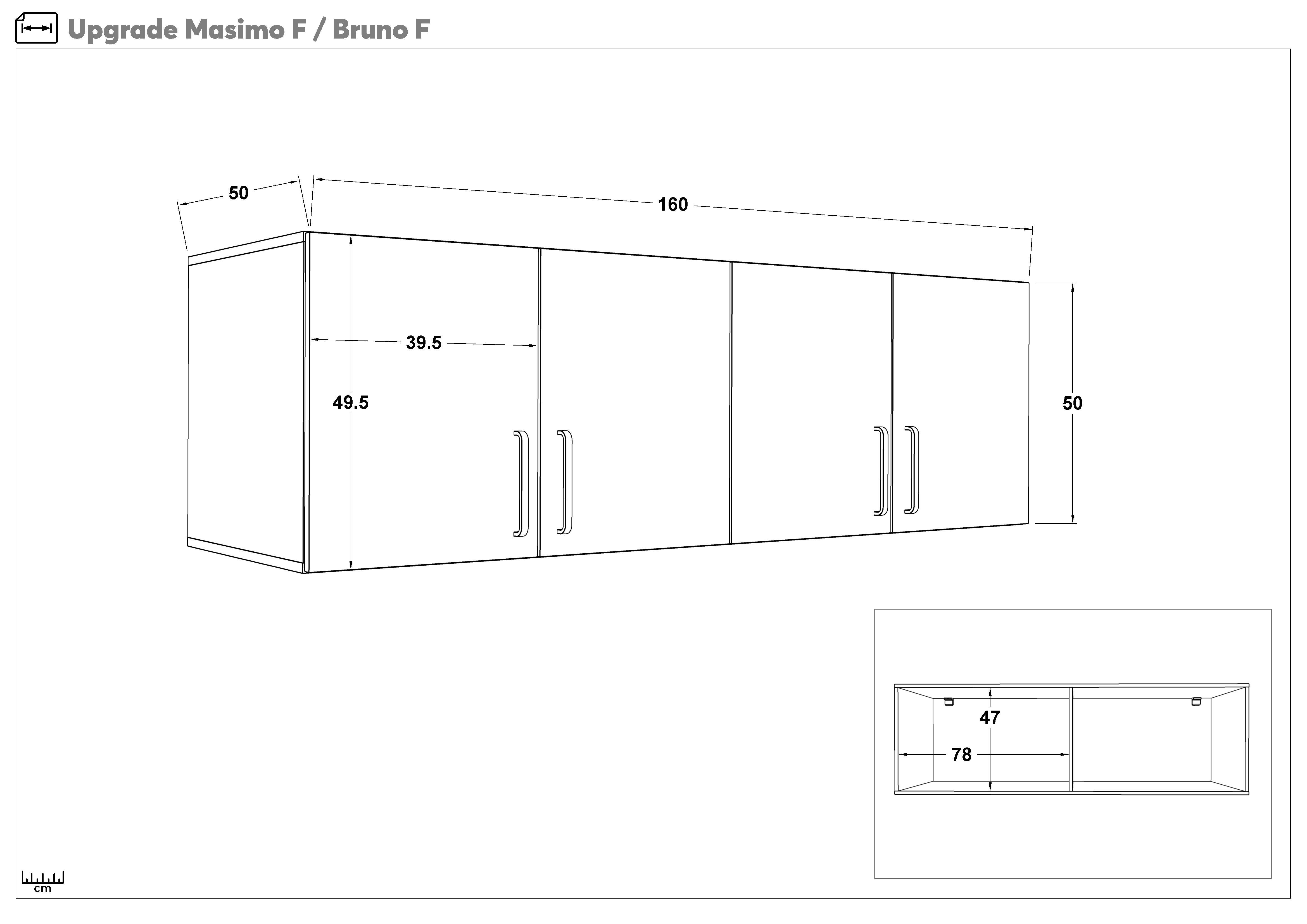 Corp suprapozabil pentru dulap cu 4 usi Bruno si Masimo, alb  2