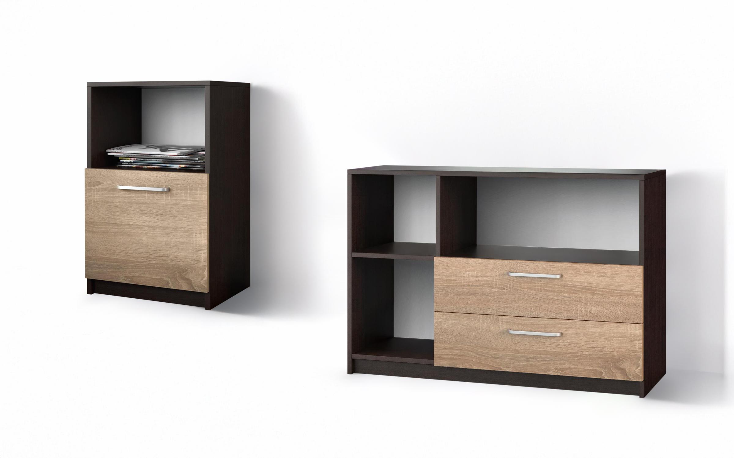 Set Comoda Vili M + comoda Vili L, wenge + stejar sonoma  1