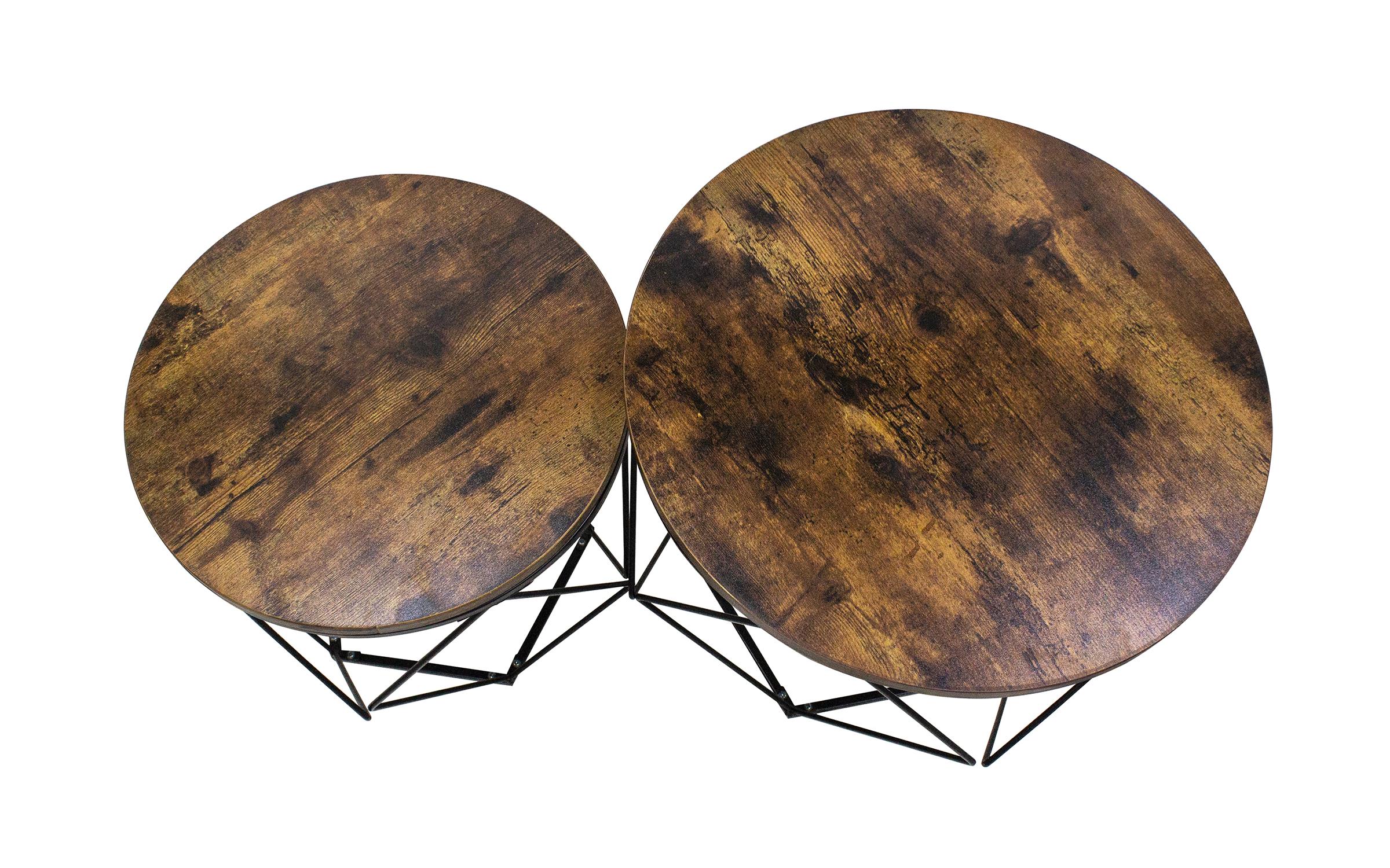 Set masute de cafea Lola, nuc + negru  5