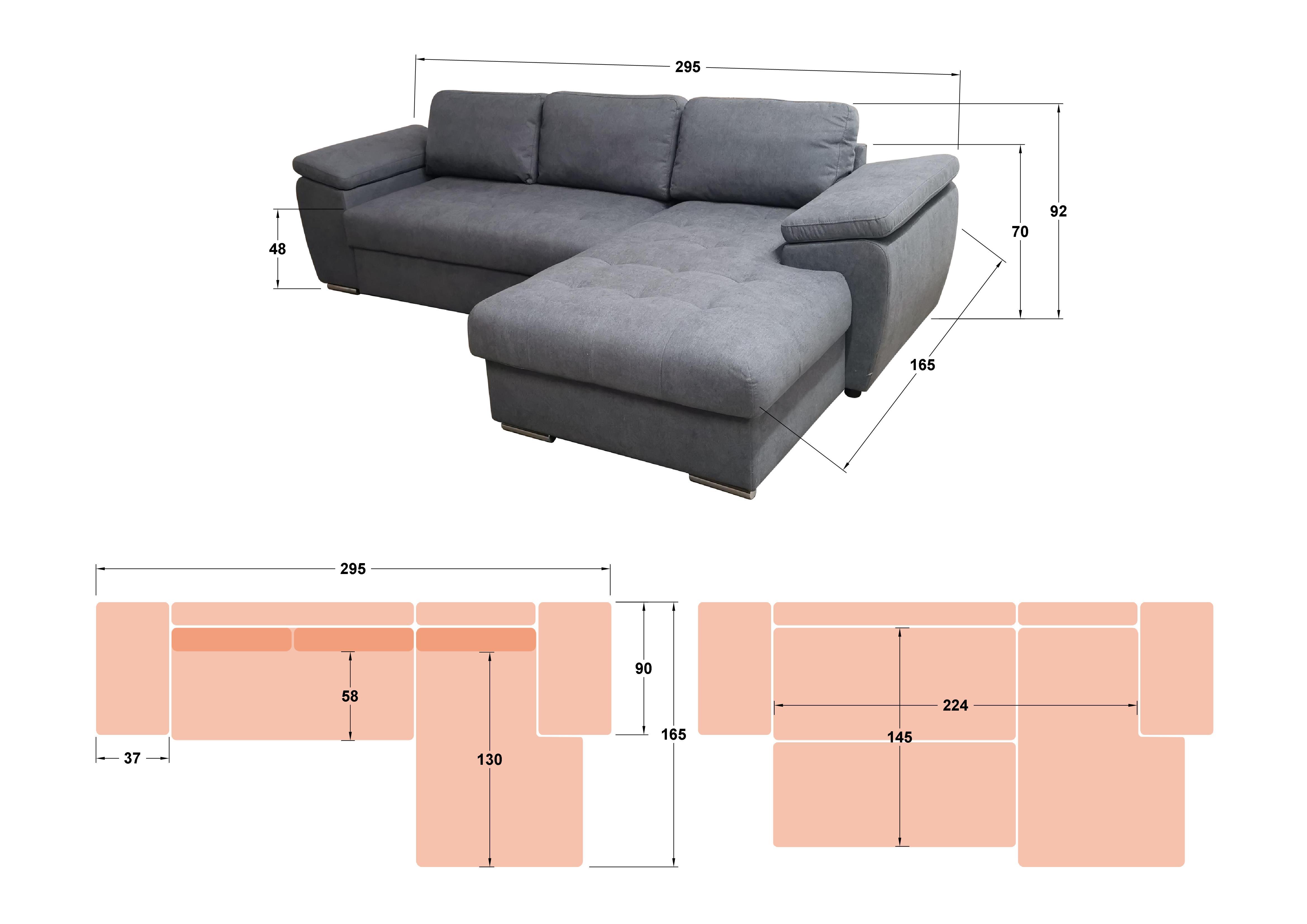 Coltar extensibil Valencia Pocket, gri inchis  2