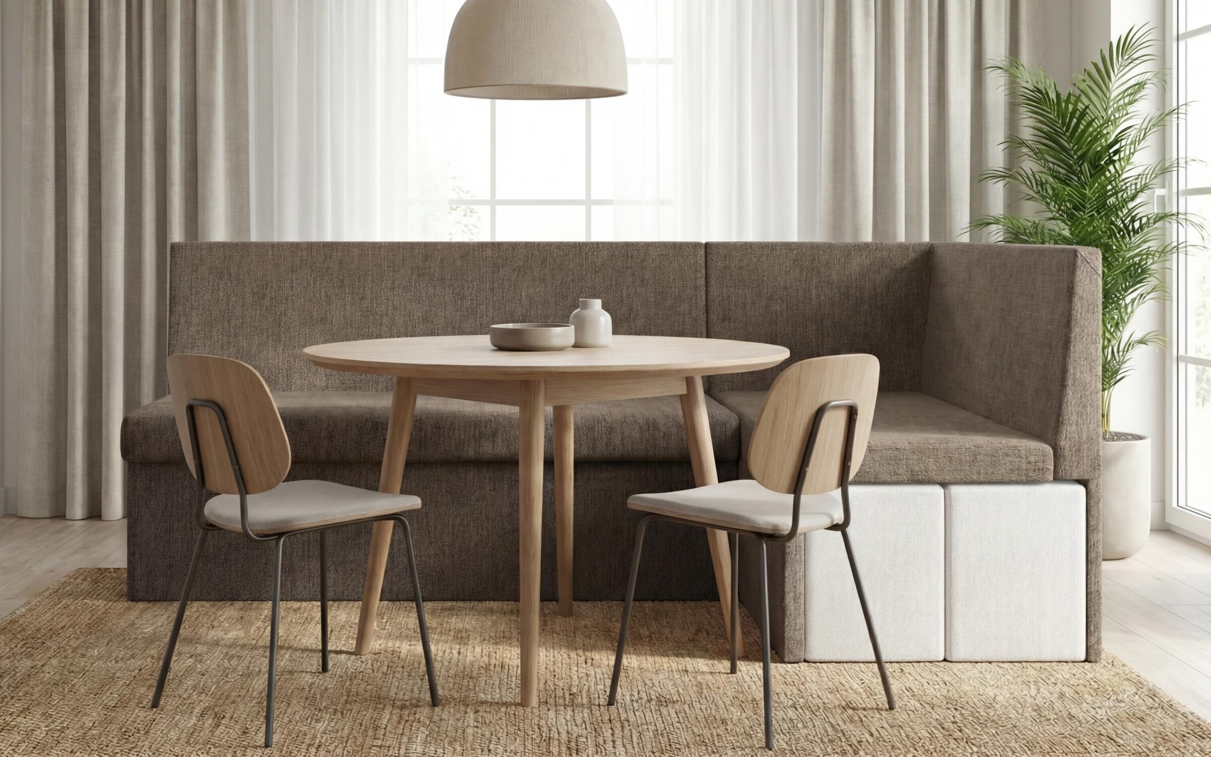 Coltar extensibil de bucatarie + 2 taburete Venturo, bej inchis + bej deschis  1