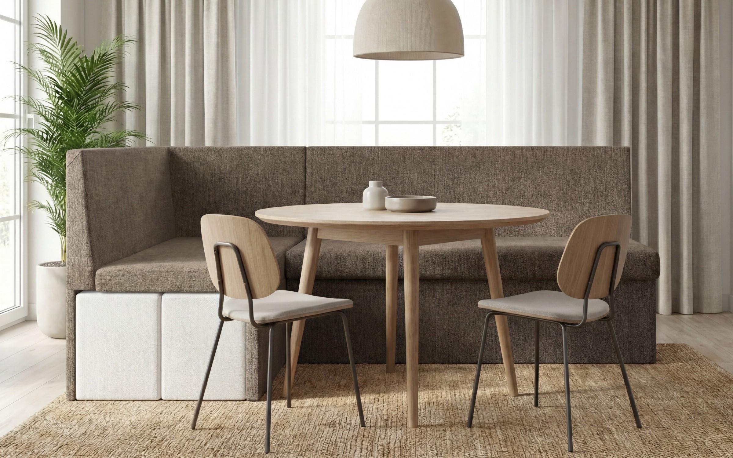 Coltar extensibil de bucatarie + 2 taburete Venturo, bej inchis + bej deschis  1