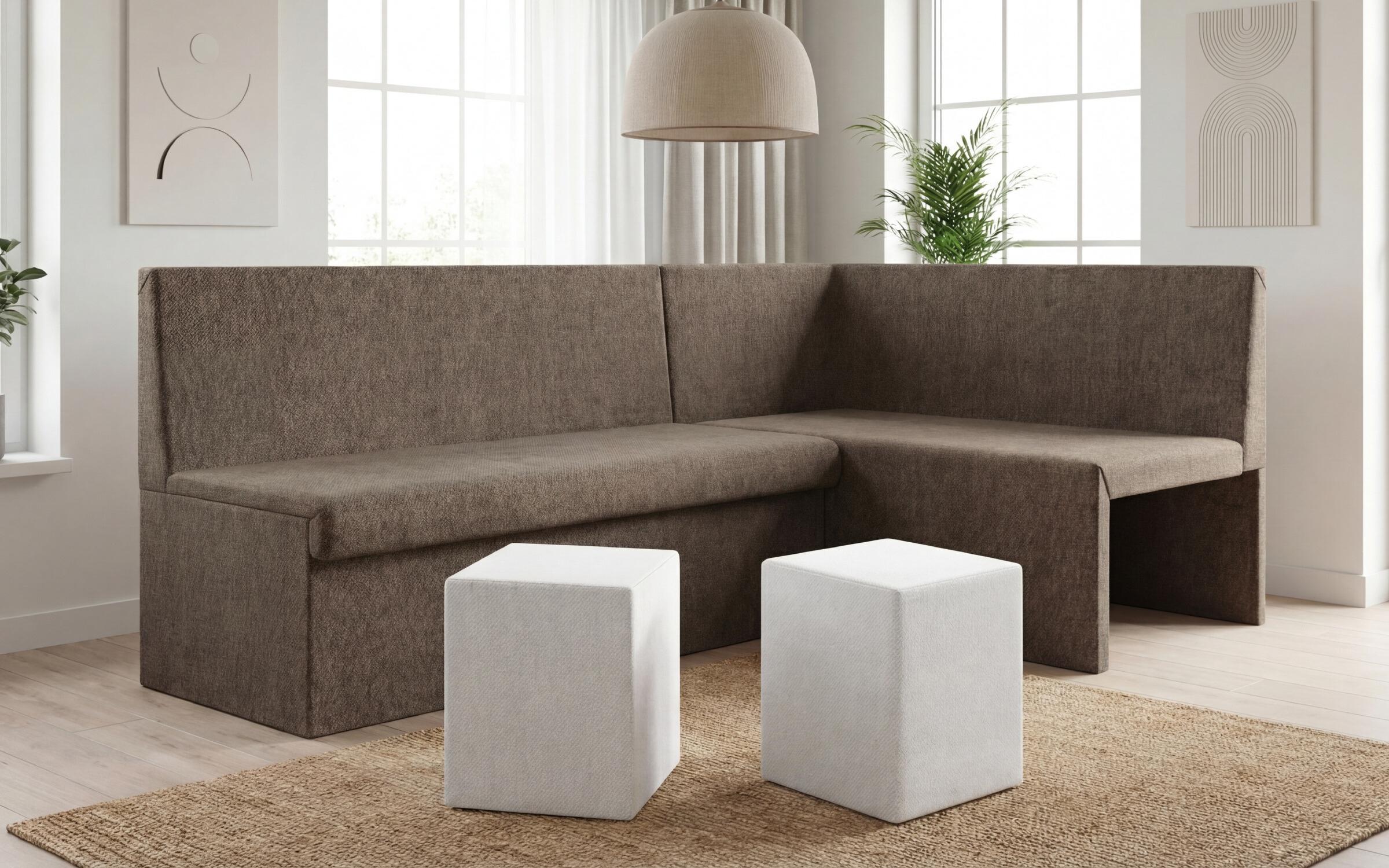 Coltar extensibil de bucatarie + 2 taburete Venturo, bej inchis + bej deschis  4