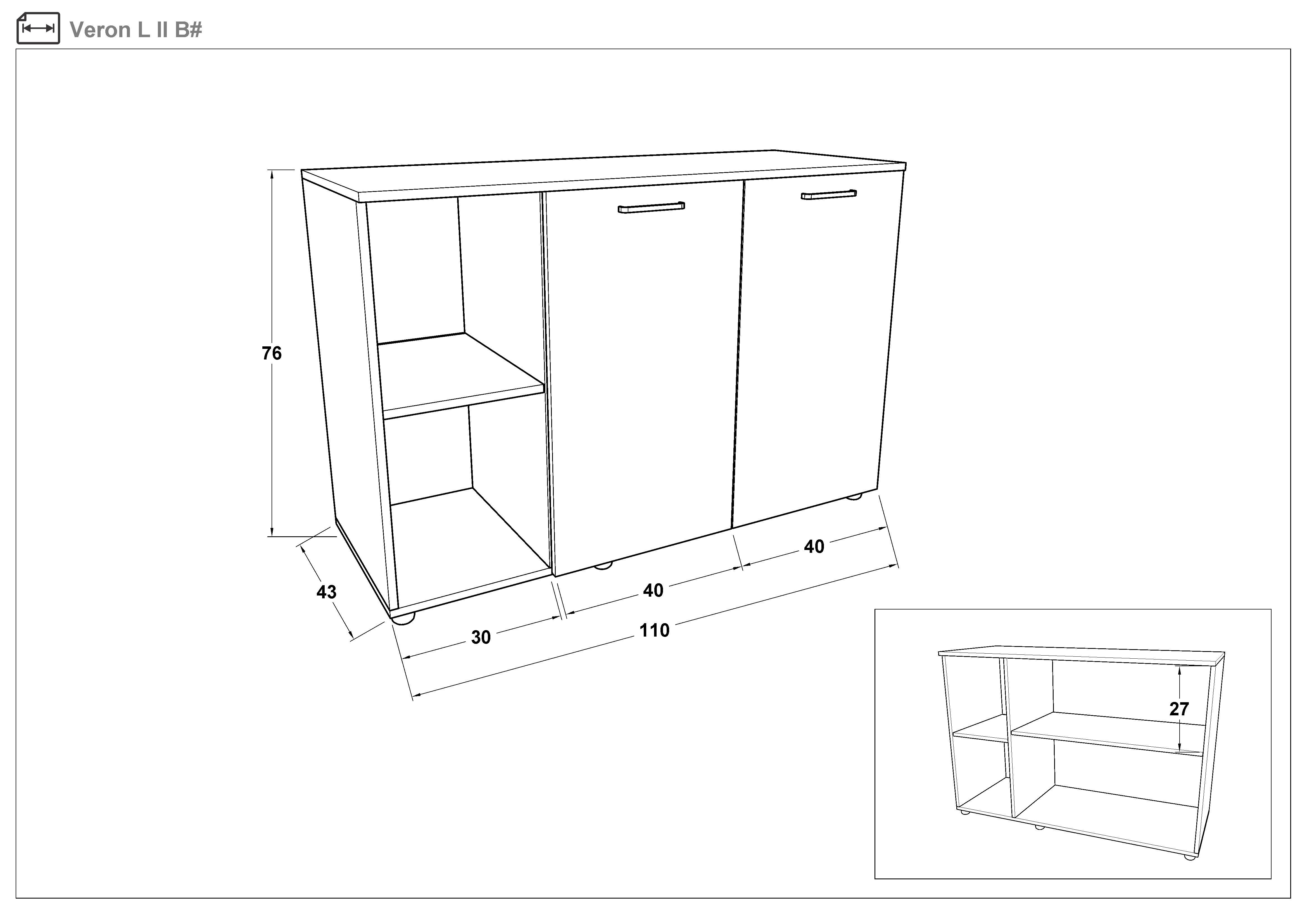 Comoda Veron L, alb mat  2