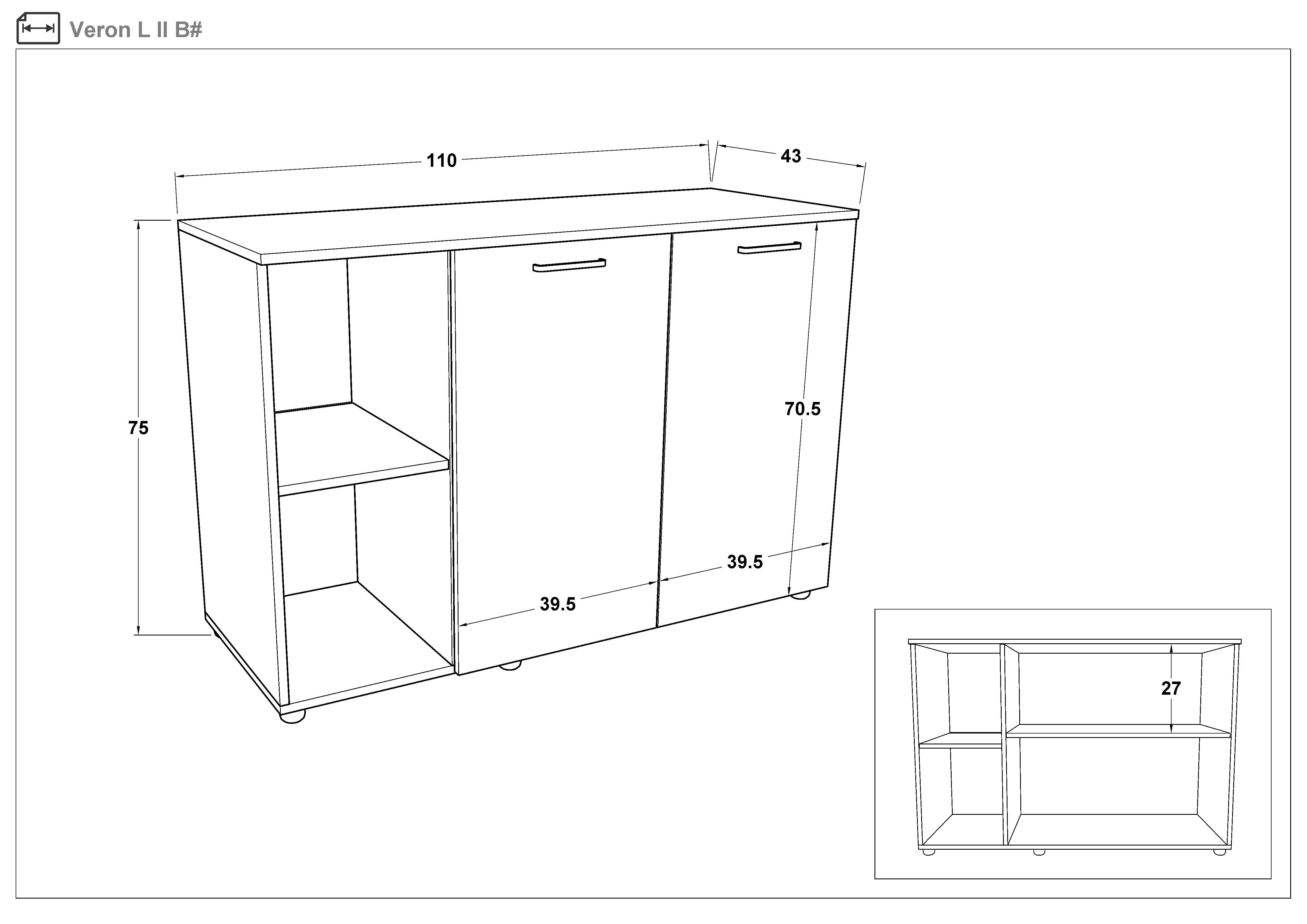 Комплект из 2 шкафов Верон L, дуб сонома  2