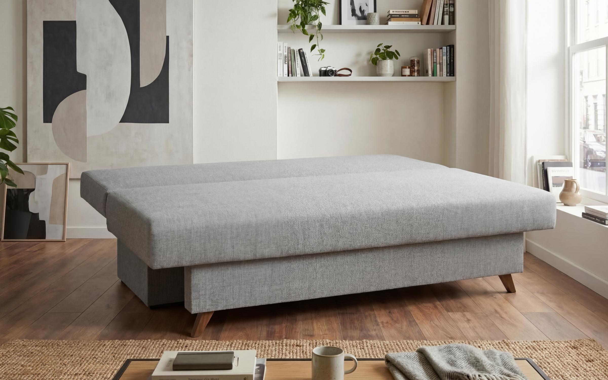 Canapea extensibila Victorio, gri deschis + verde  3