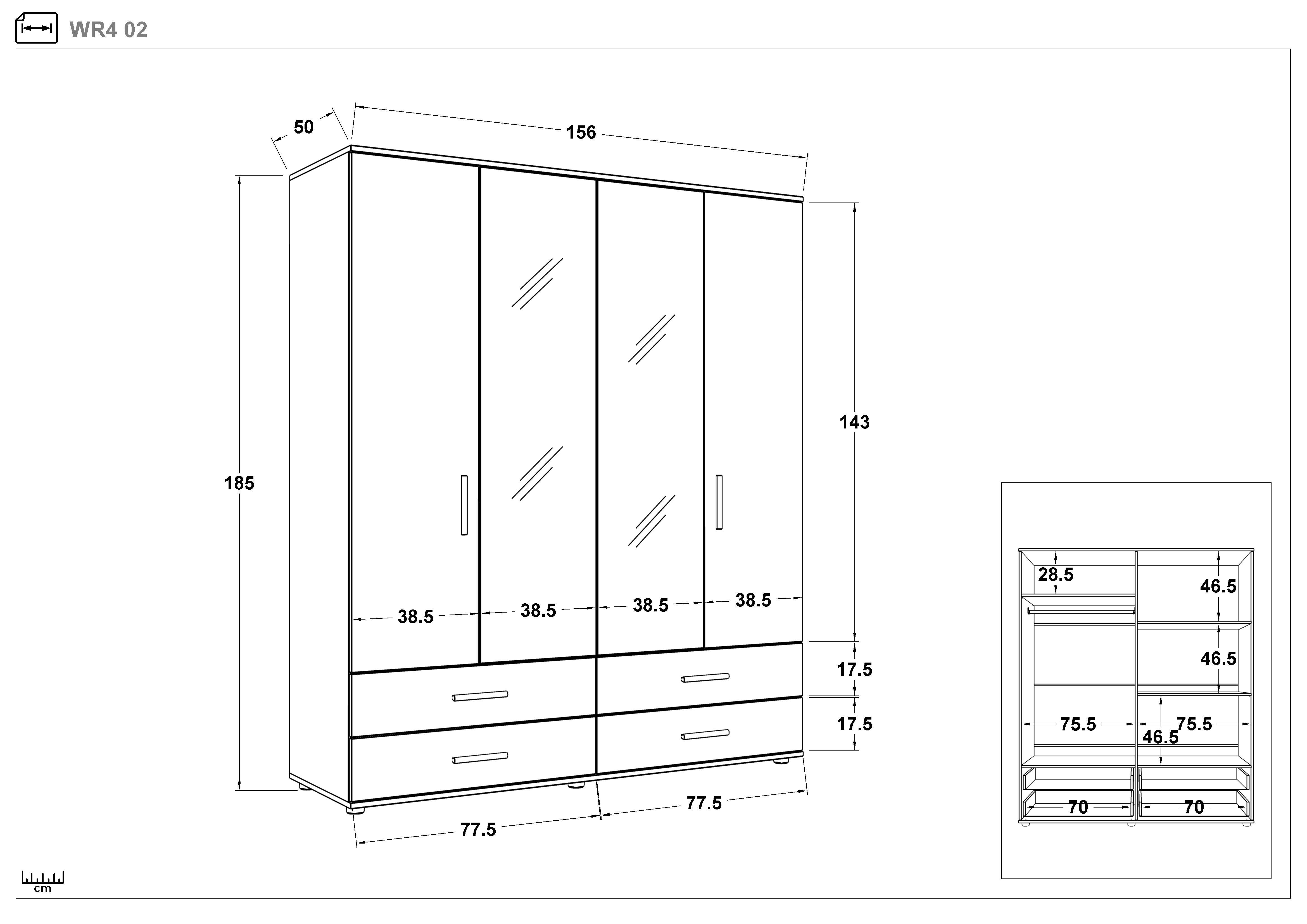 Set dormitor 160/200 Astoria + saltea, stejar scandinav inchis + nisipiu mat  4
