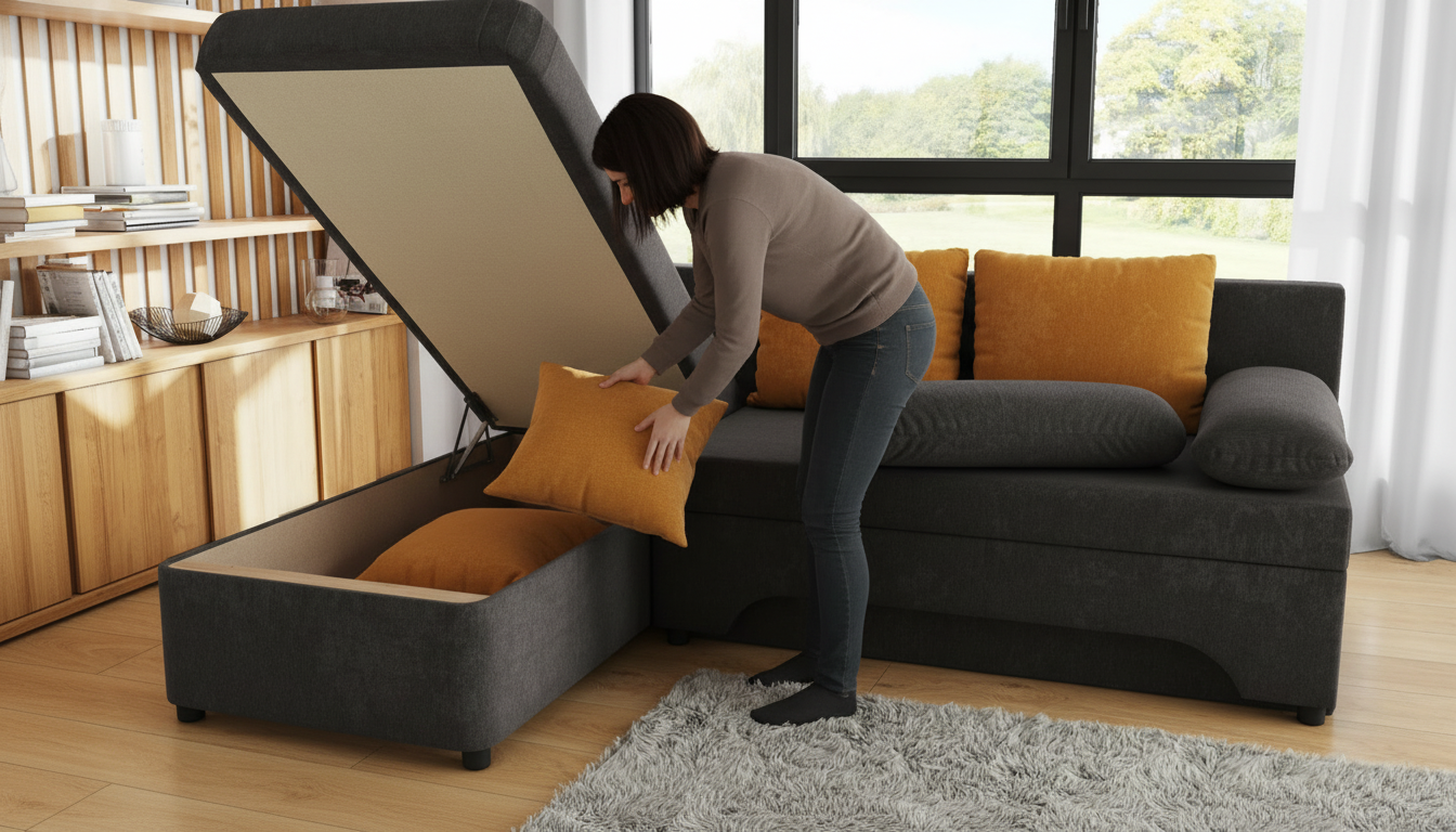 Coltar extensibil Neos, gri -maroniu + portocaliu  4