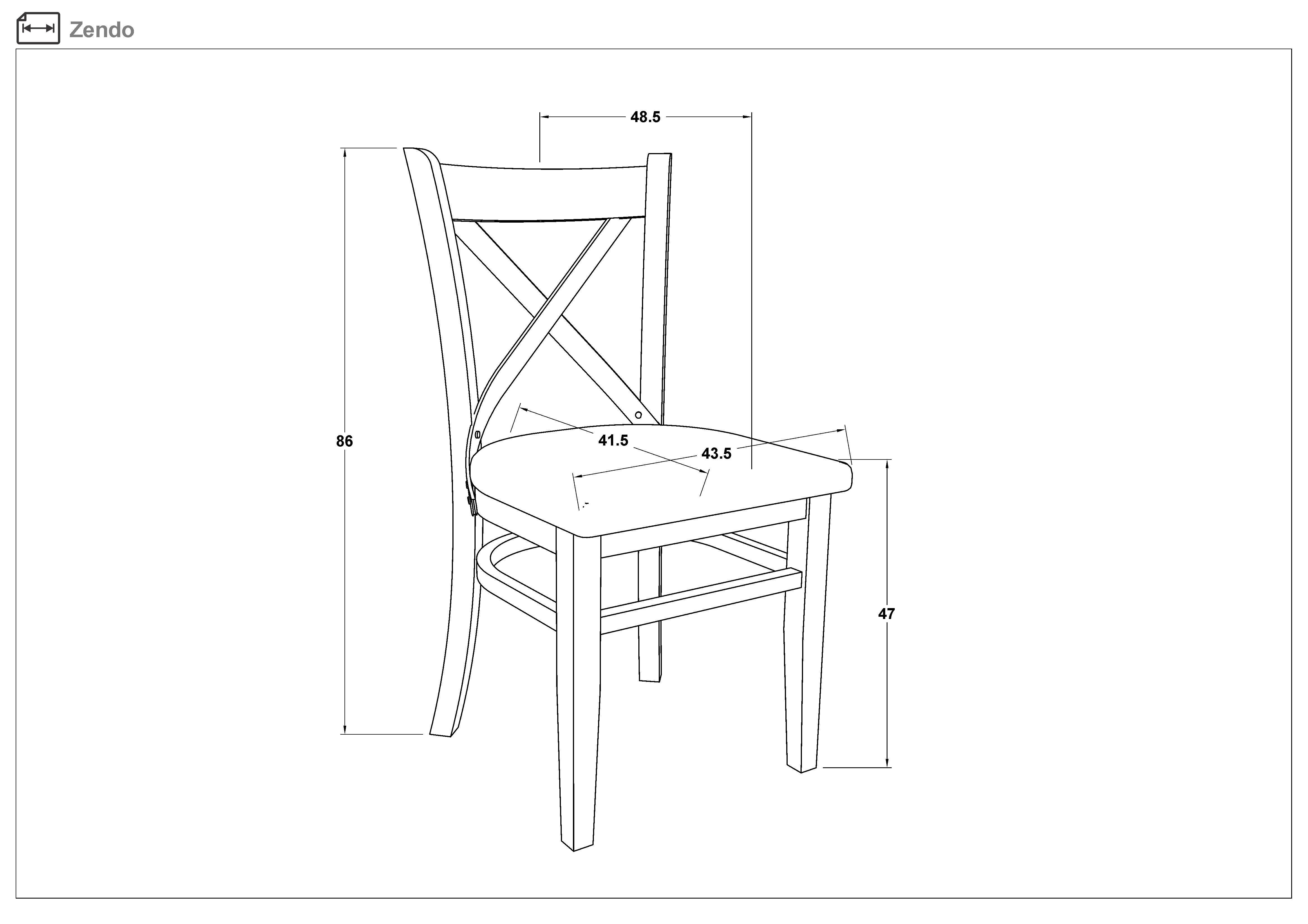 Scaun de masa Zendo, natural cu sezut maro  2