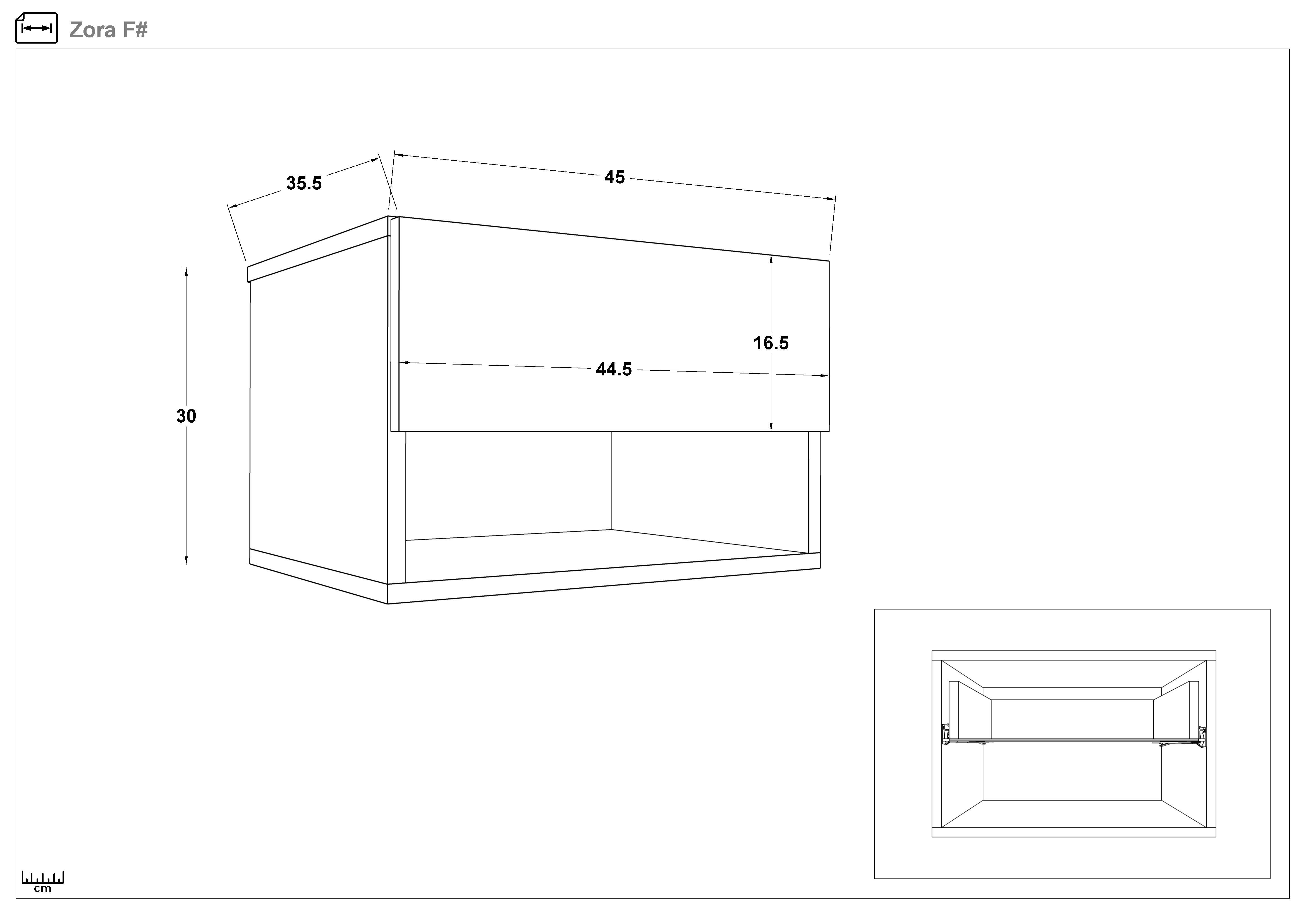 Set dormitor 160/200 Zora + saltea, stejar antic + alb lucios  4