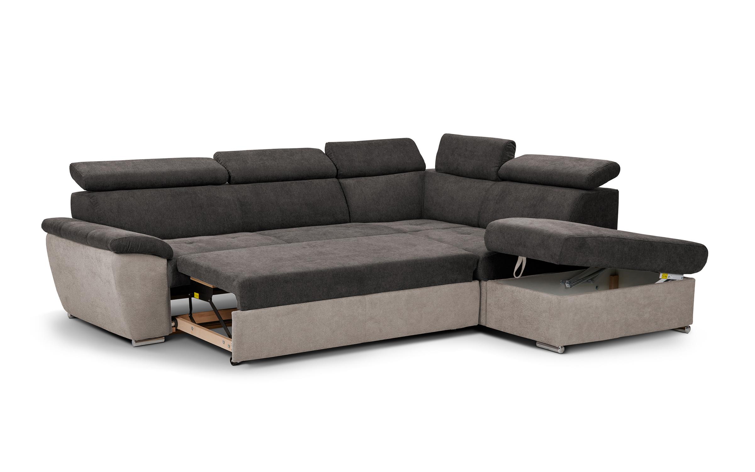 Coltar extensibil Deton, gri deschis-maroniu+bej  4