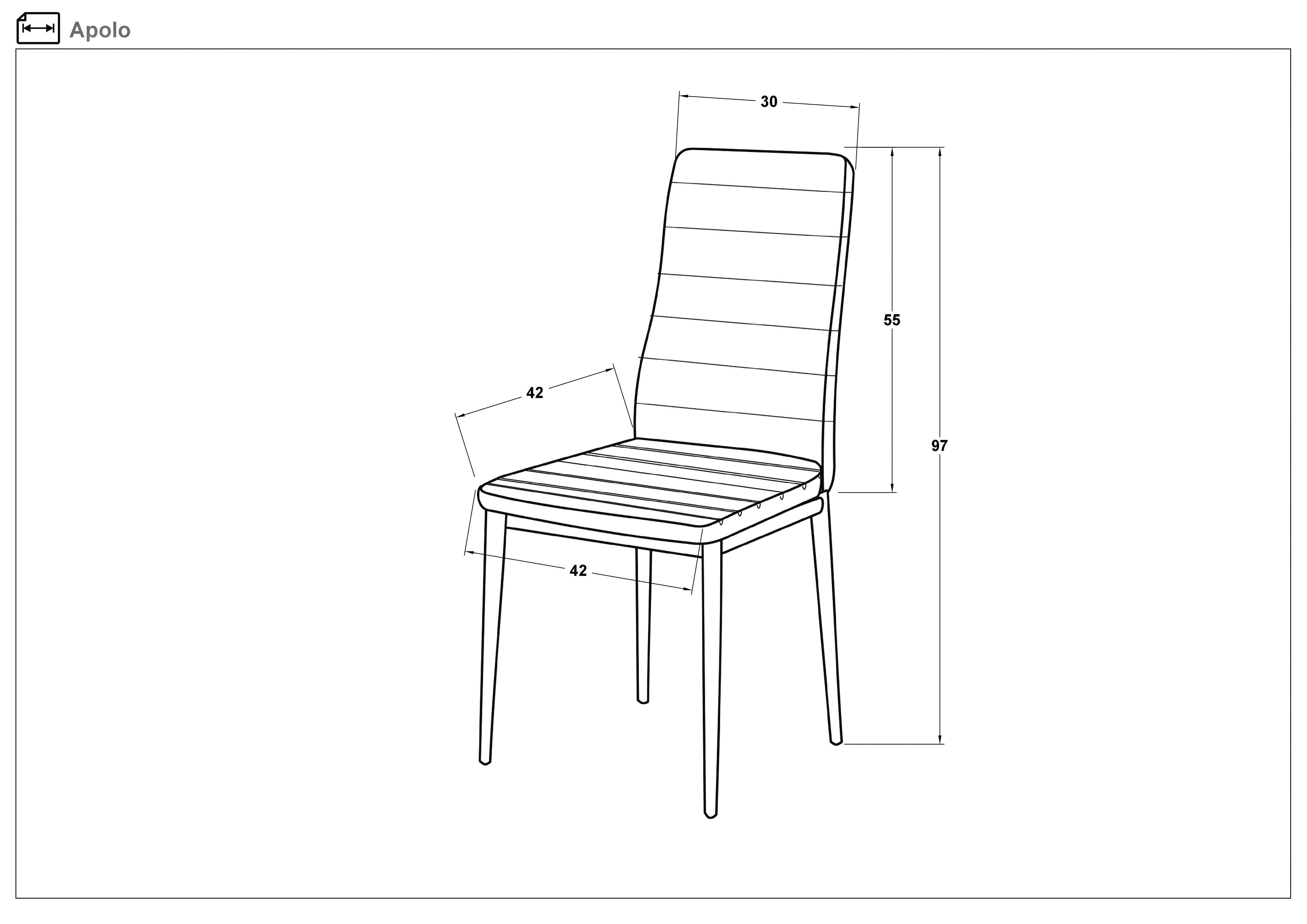 Scaun de masa Apolo 2P, maro inchis  2