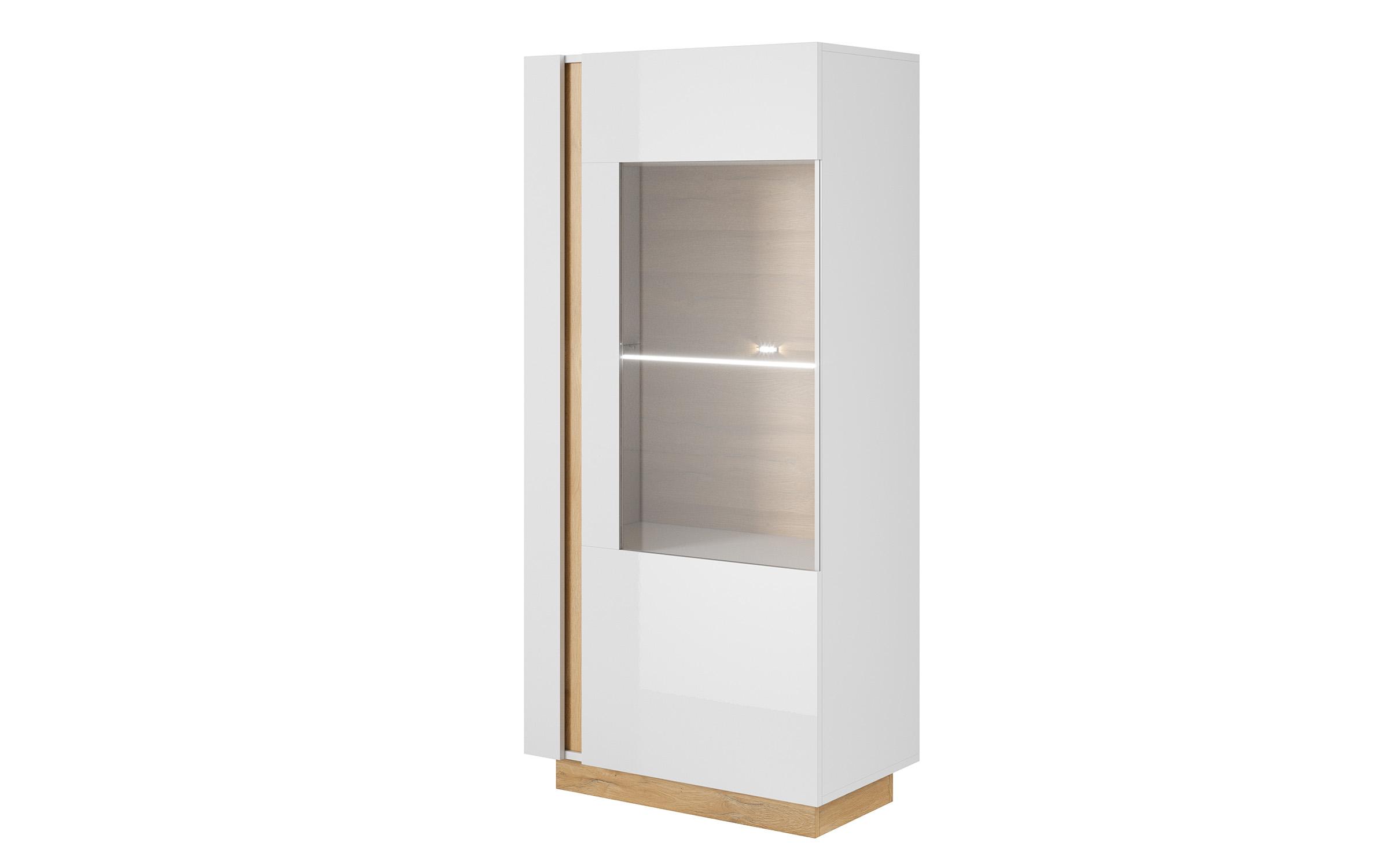 Dulap – vitrina Arko 2, alb +stejar grandson  1