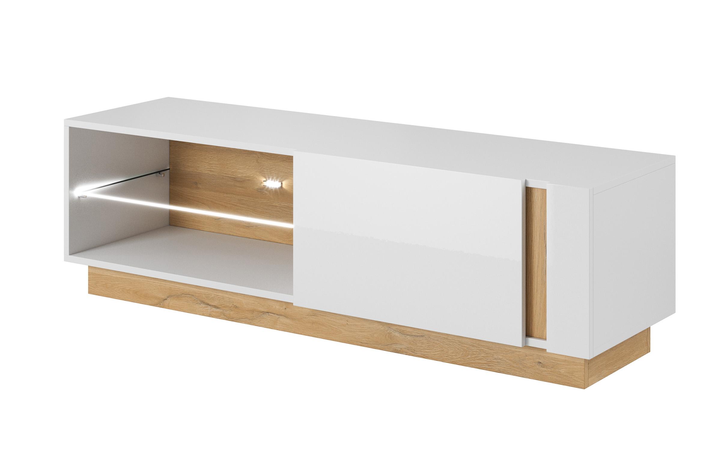 Modul TV Arko, alb + stejar grandson  1
