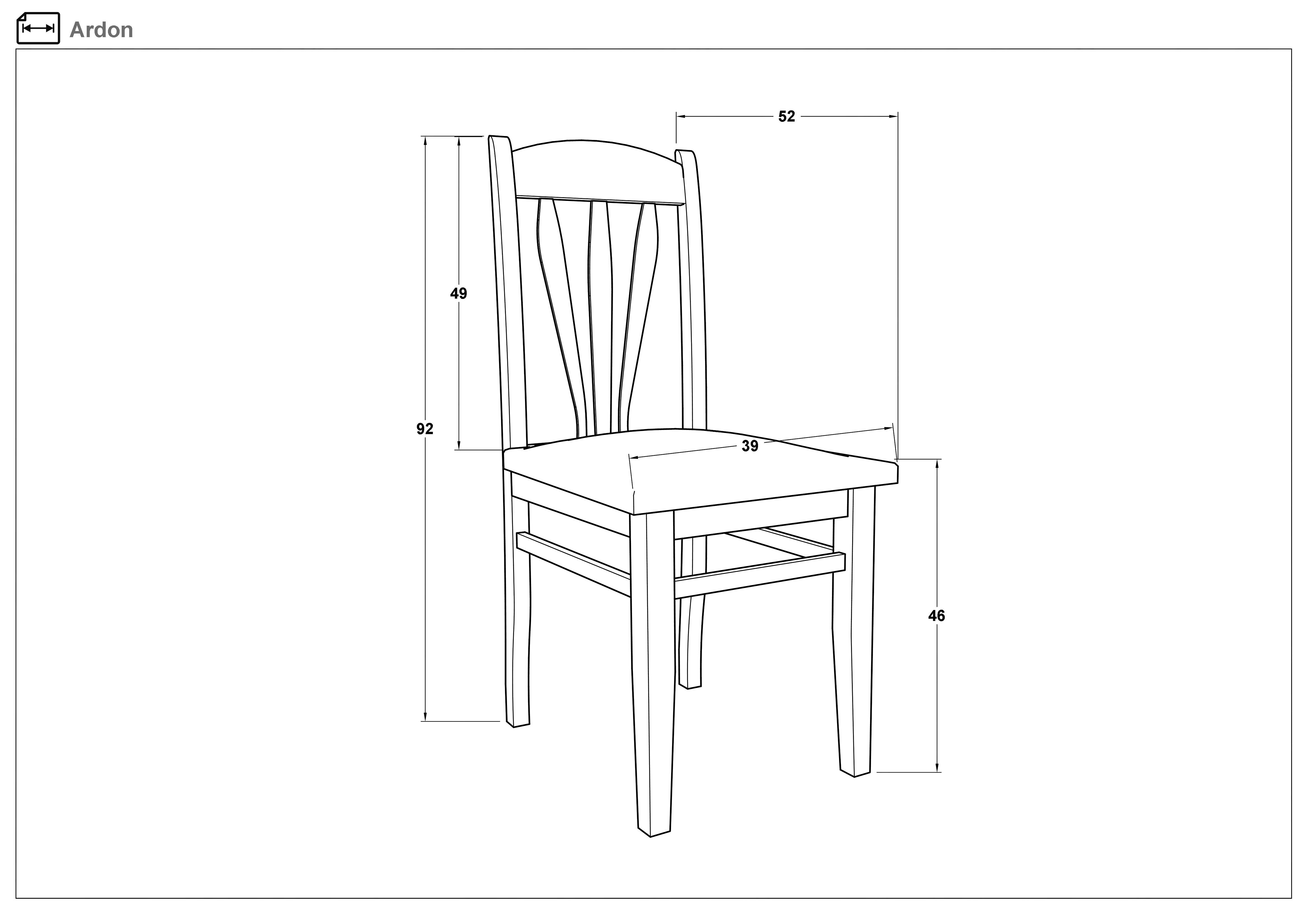 Scaun de masa Ardon, cires cu sezut bej  2