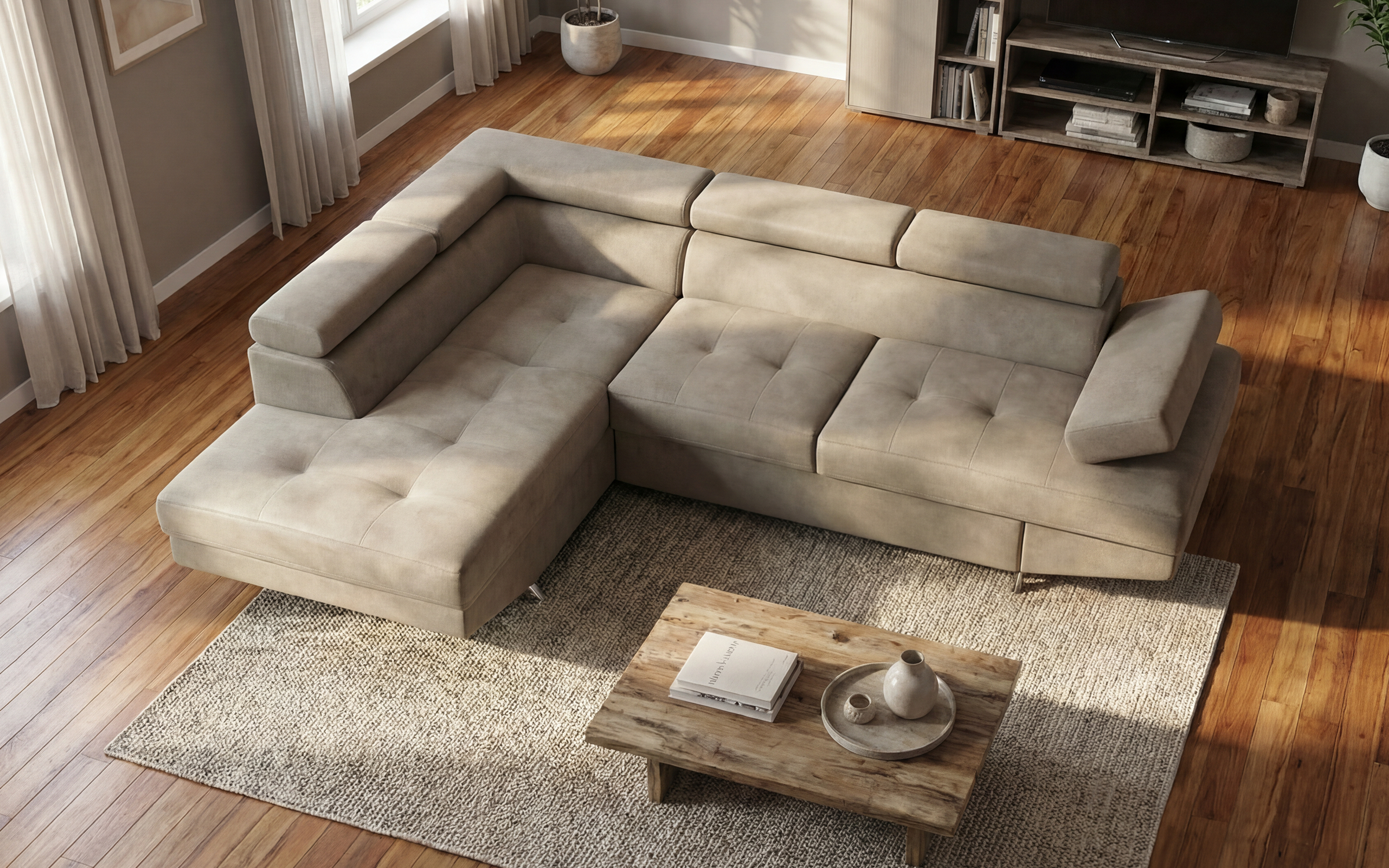 Coltar extensibil Bark M, bej inchis  4