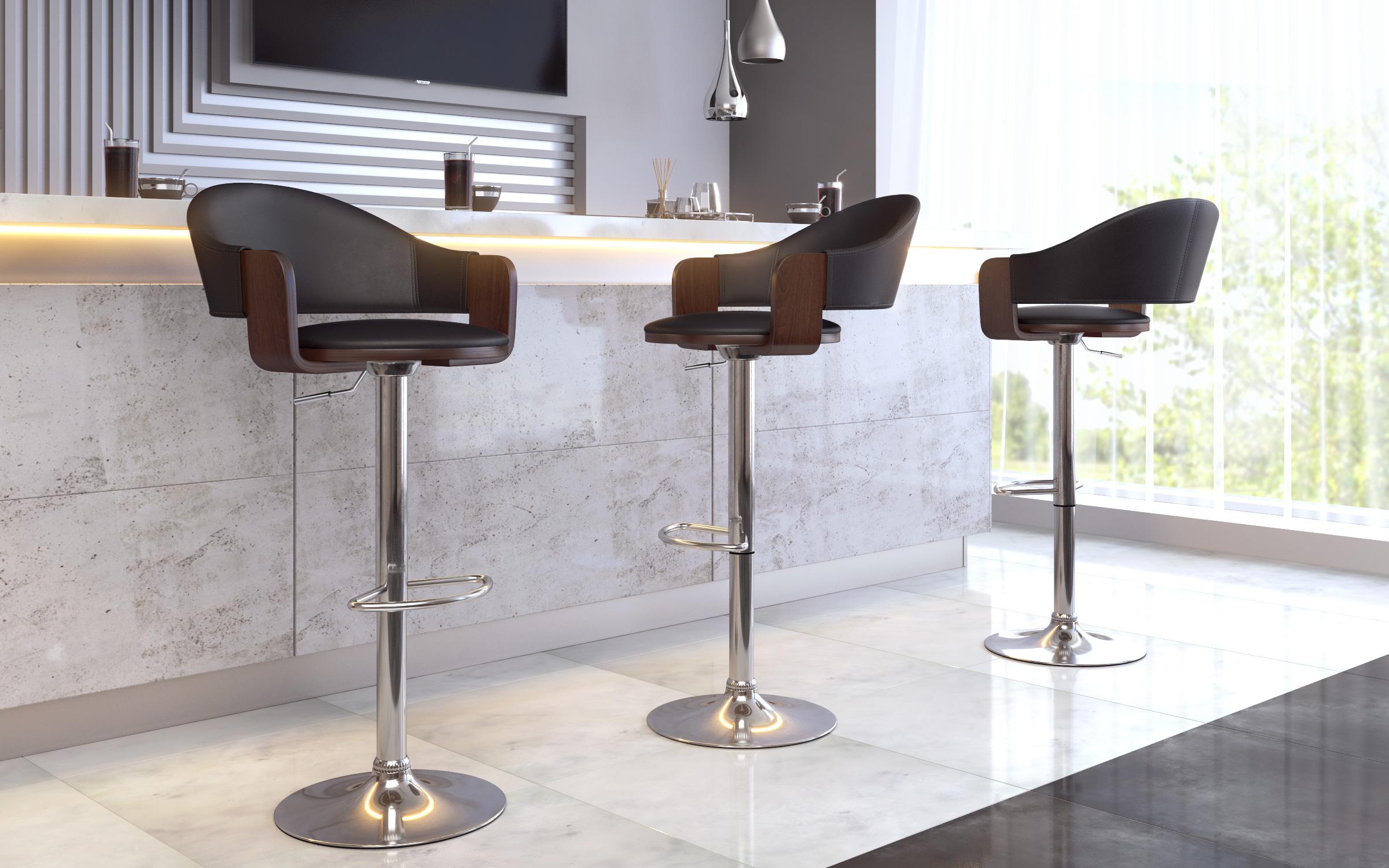 Scaun de bar Frans, negru  1