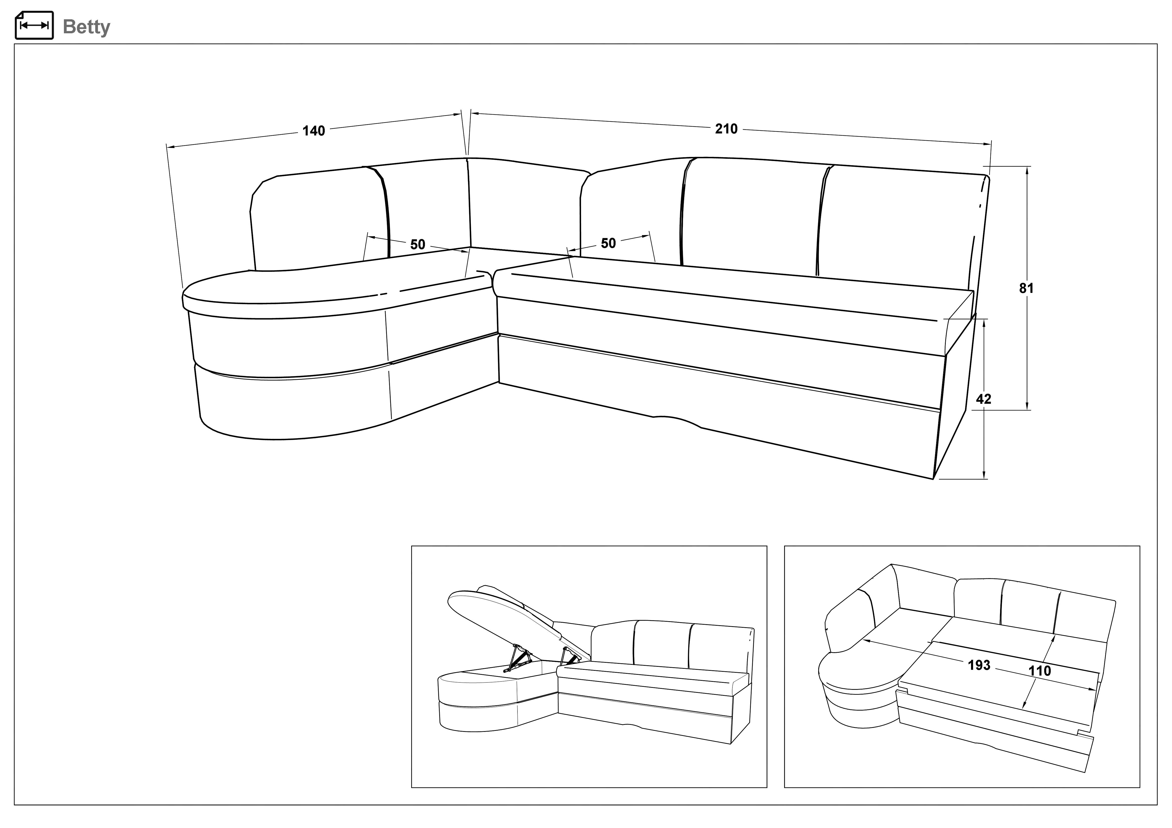 Coltar de bucatarie Bety, gri deschis + piele alba  2