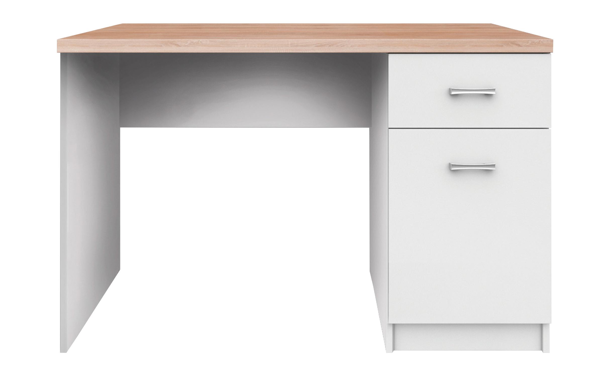 Birou Mix, alb + stejar sonoma  1
