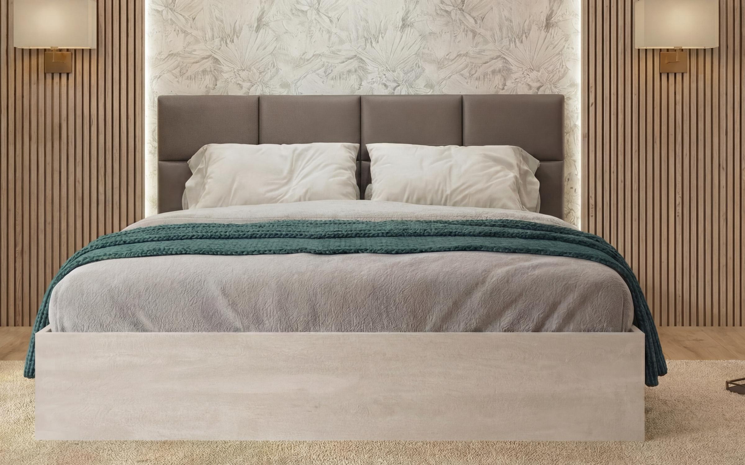 Pat dublu 160/200 Keti, Silk + piele gri-maro  5