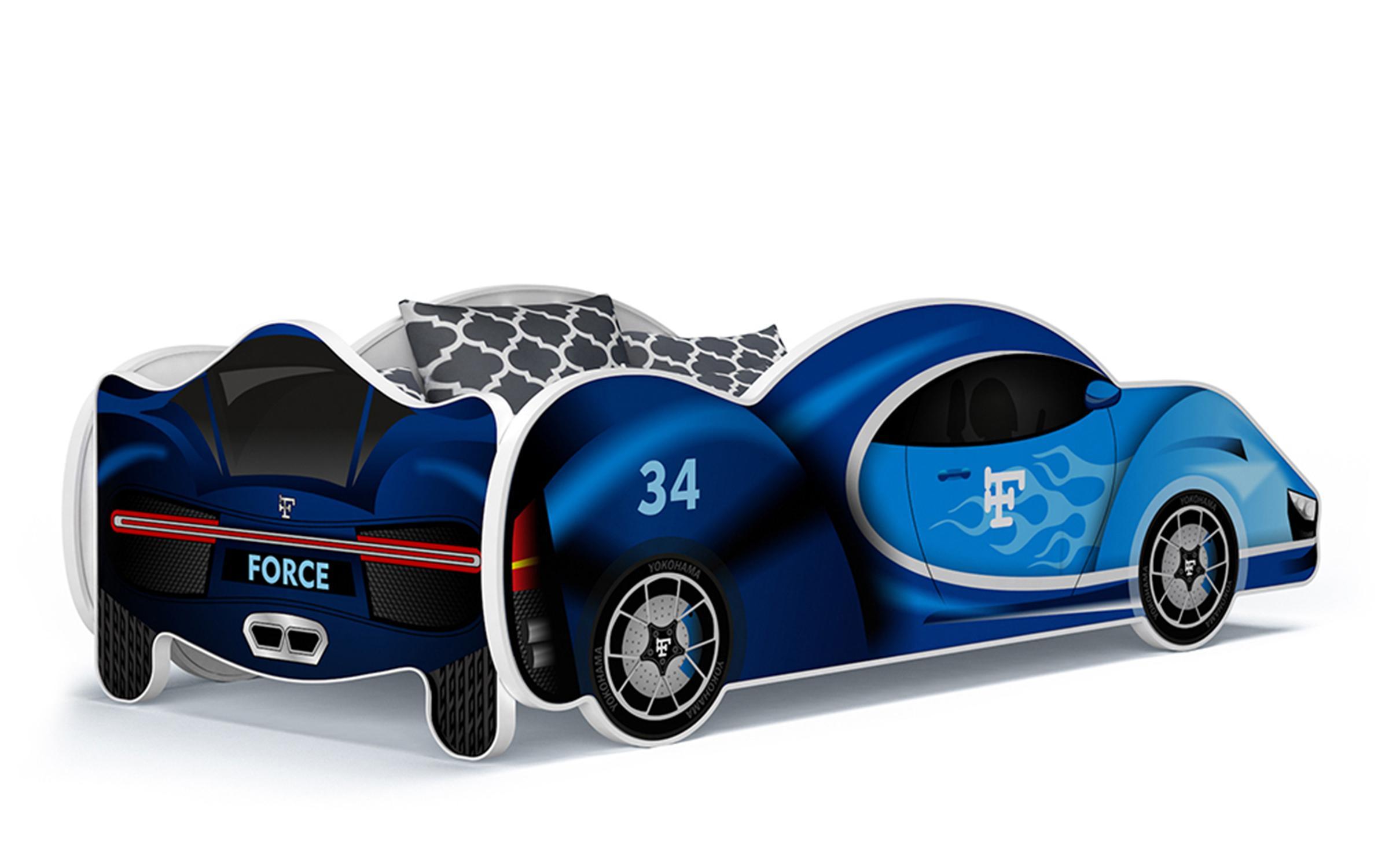 Детская кровать Cars под матрас 90/180, синий  2
