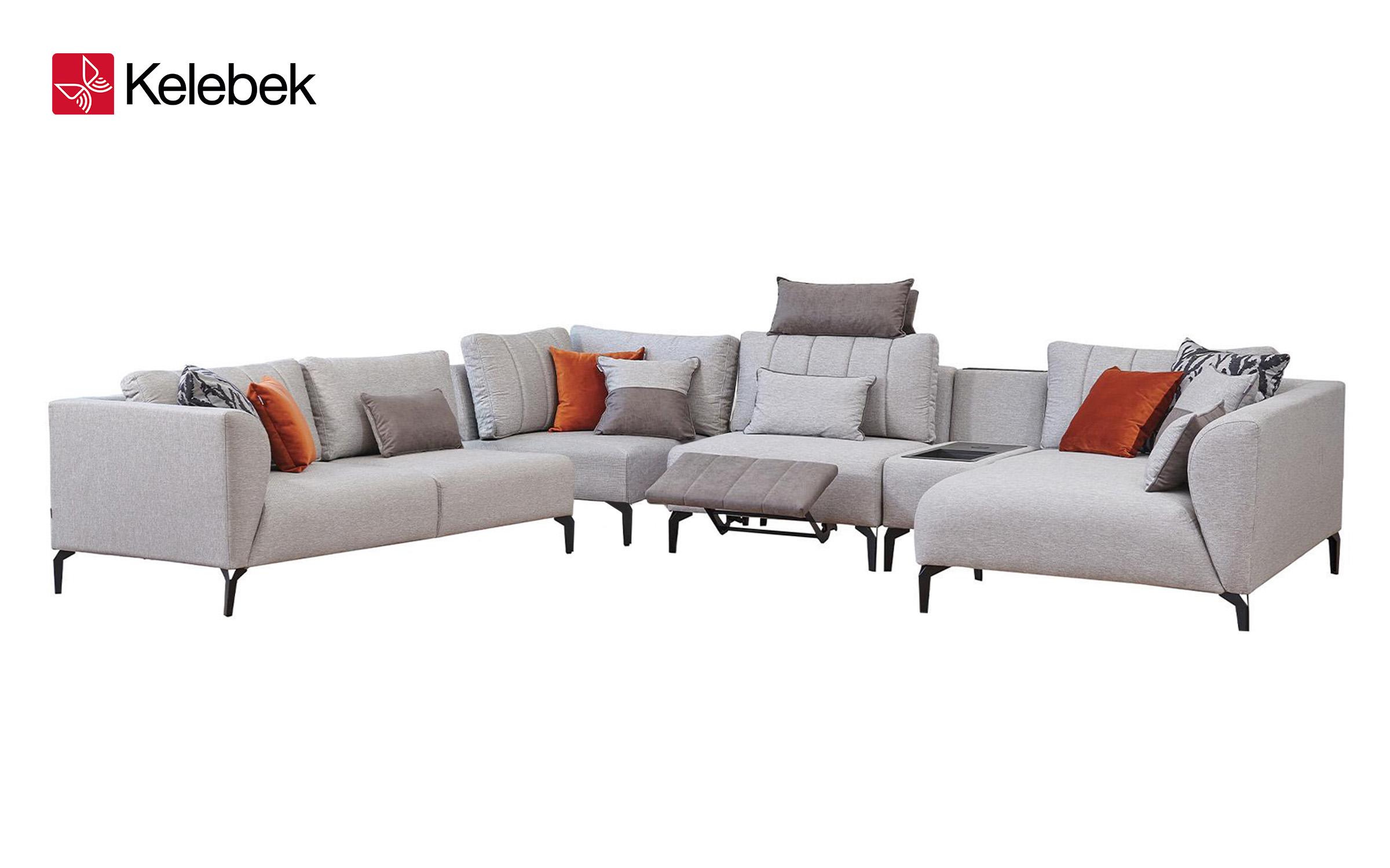 Set de living Corneli, gri deschis  1