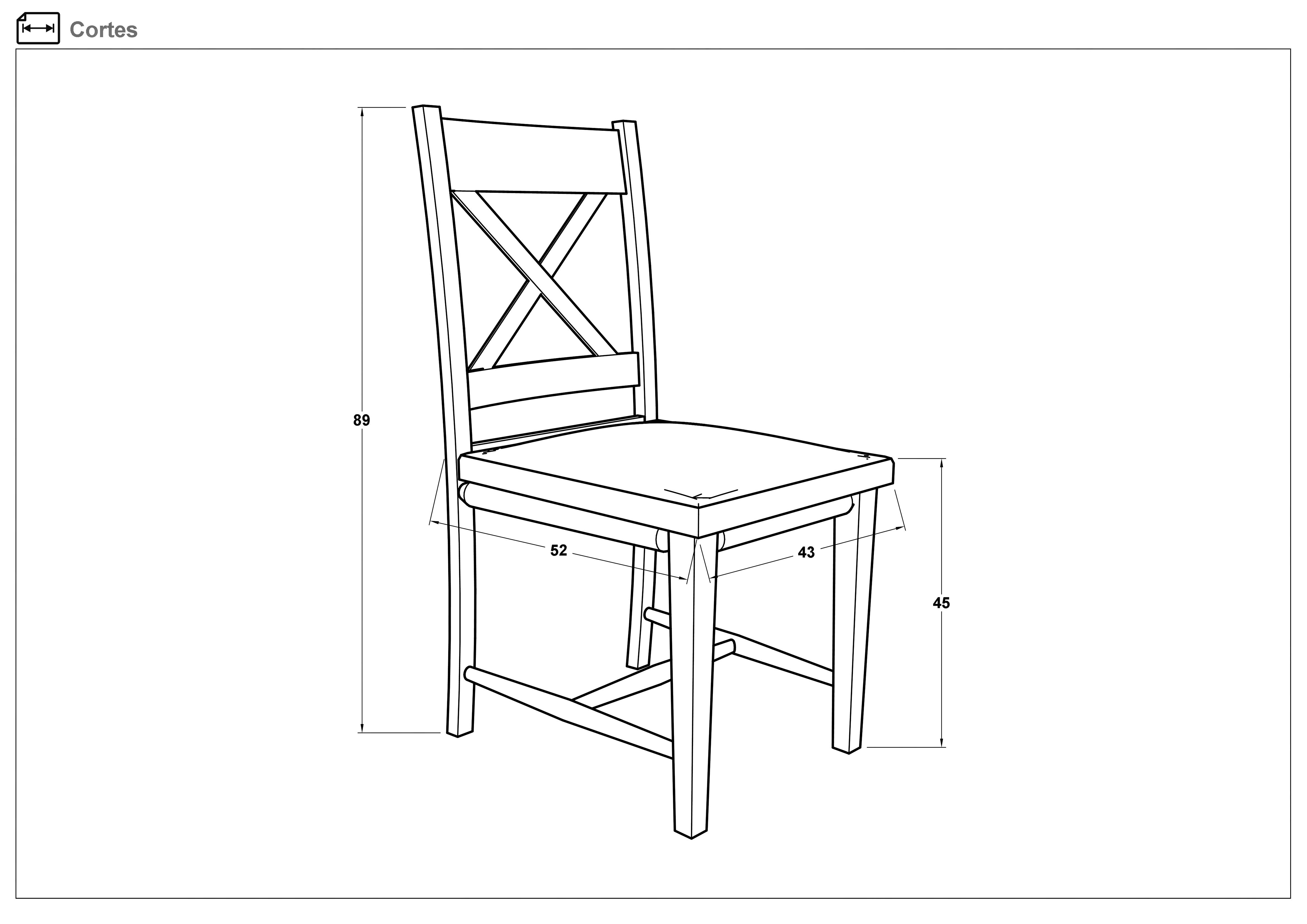Scaun de masa Kortes, wenge cu sezut maro  2