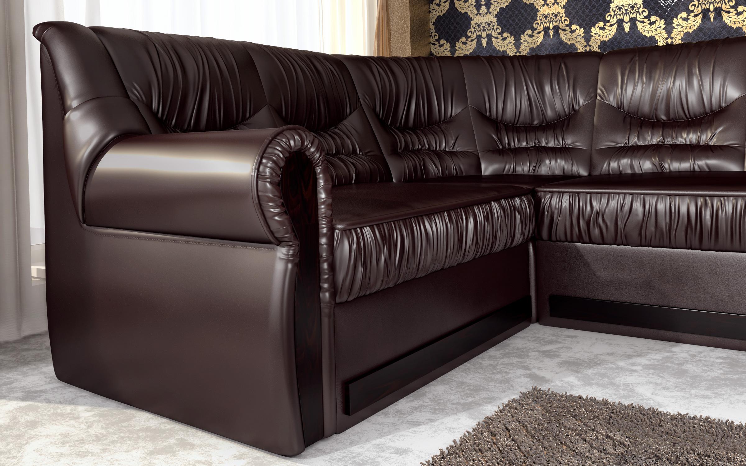 Coltar pentru living Imperial, piele wenge  6