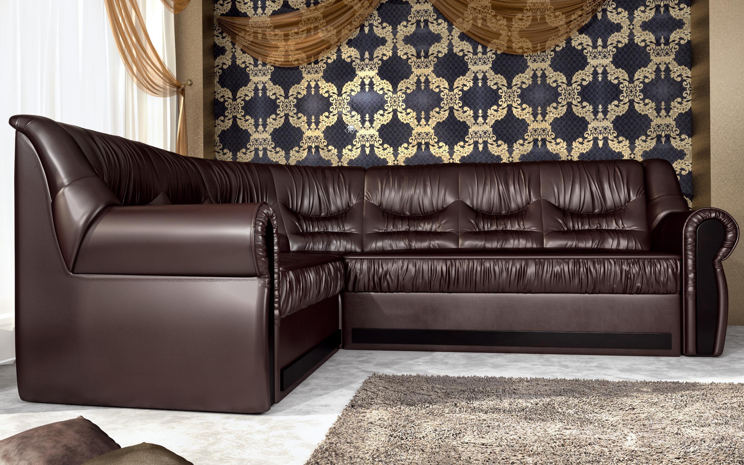 Coltar pentru living Imperial, piele wenge  3