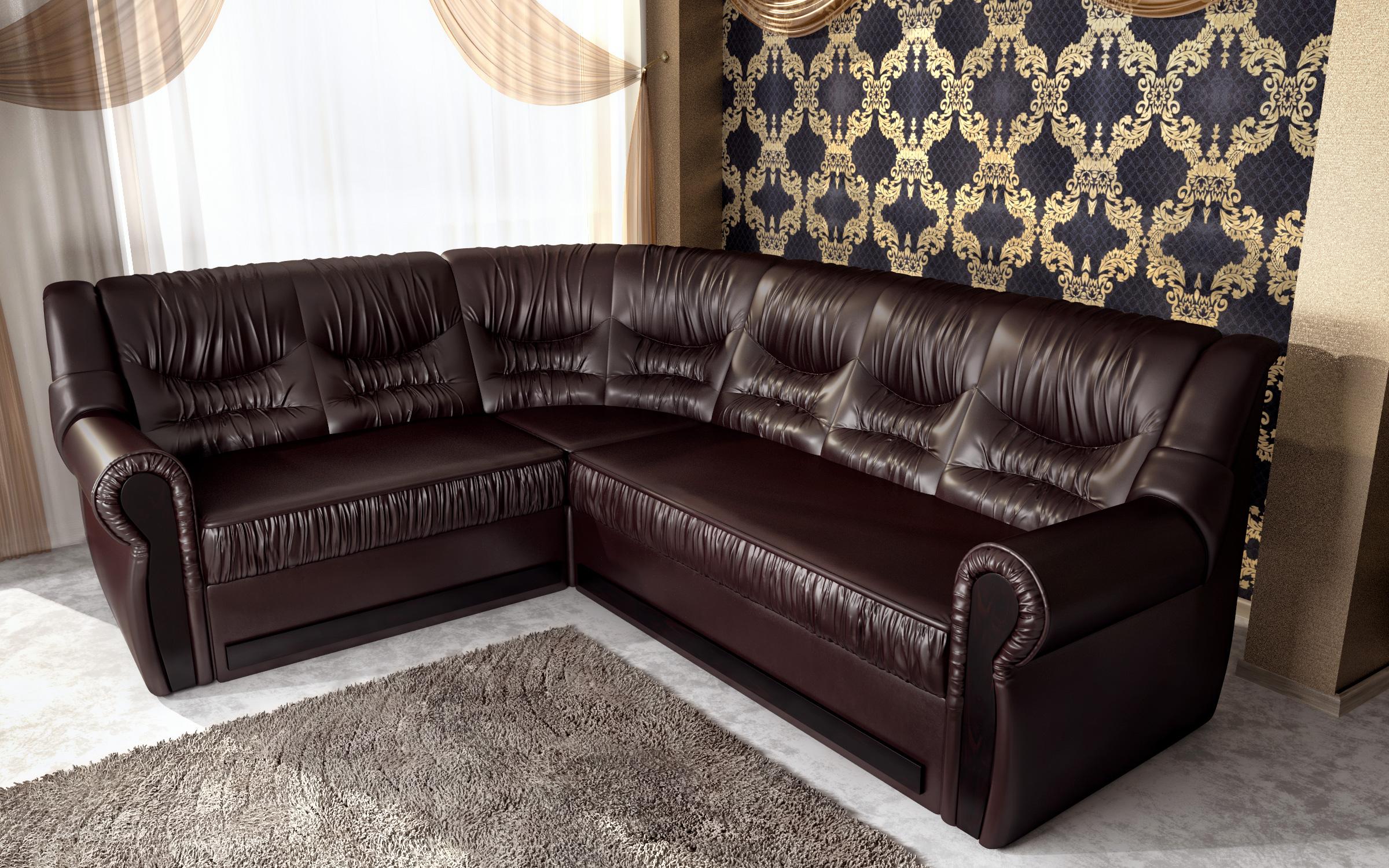 Coltar pentru living Imperial, piele wenge  5