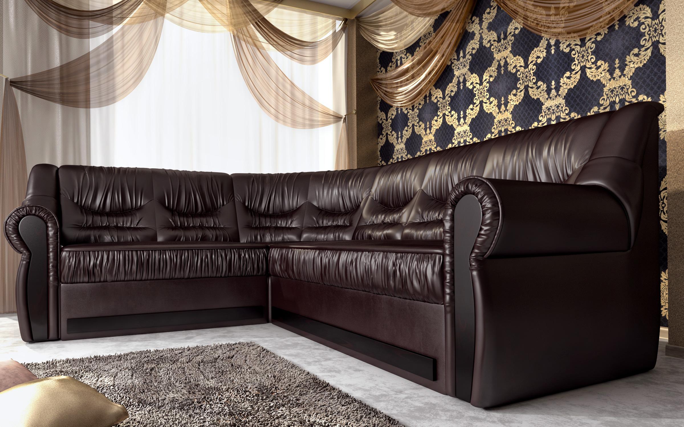 Coltar pentru living Imperial, piele wenge  4