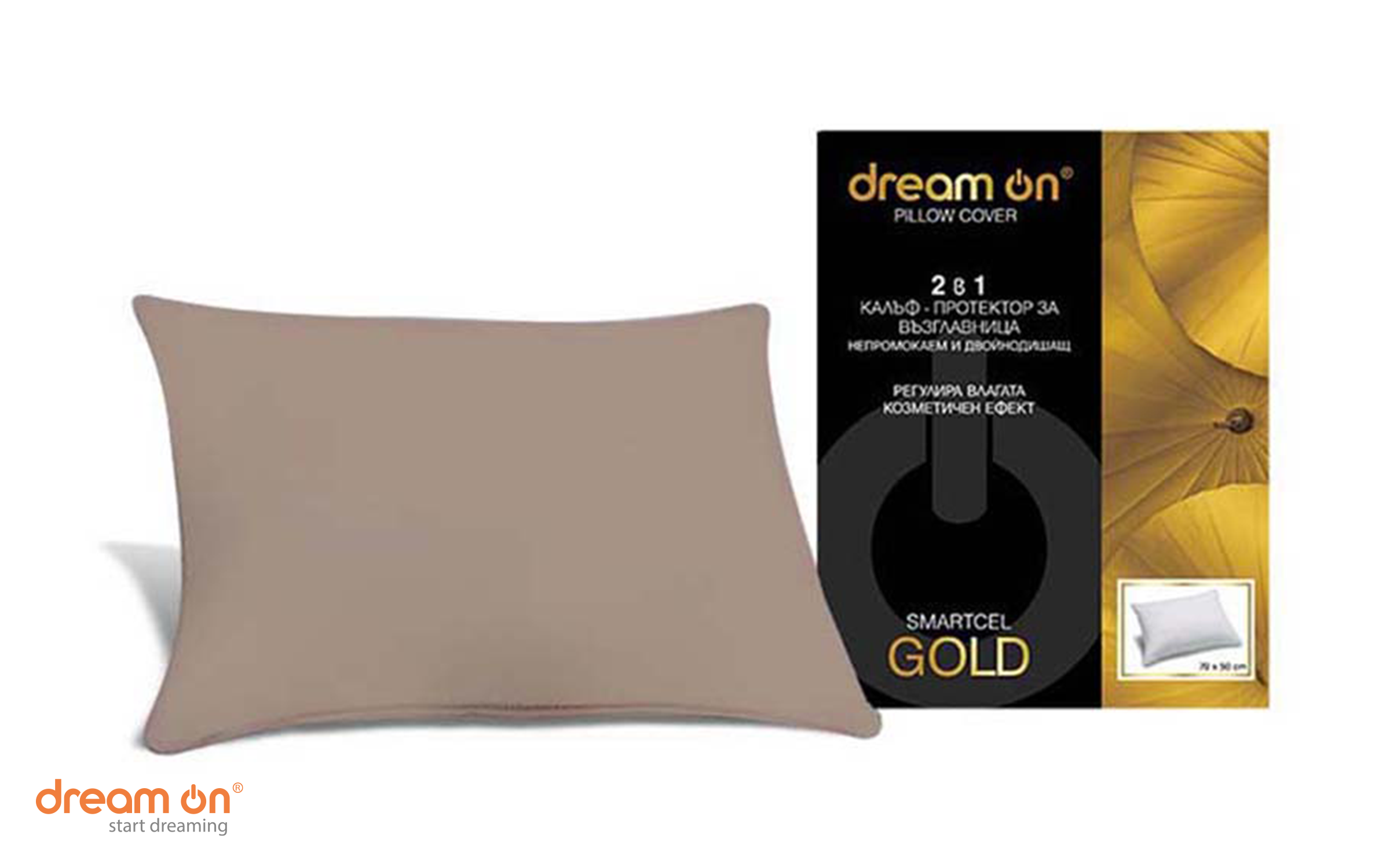 Protector pentru perna 50/70 Smartcel Gold, ecru  2