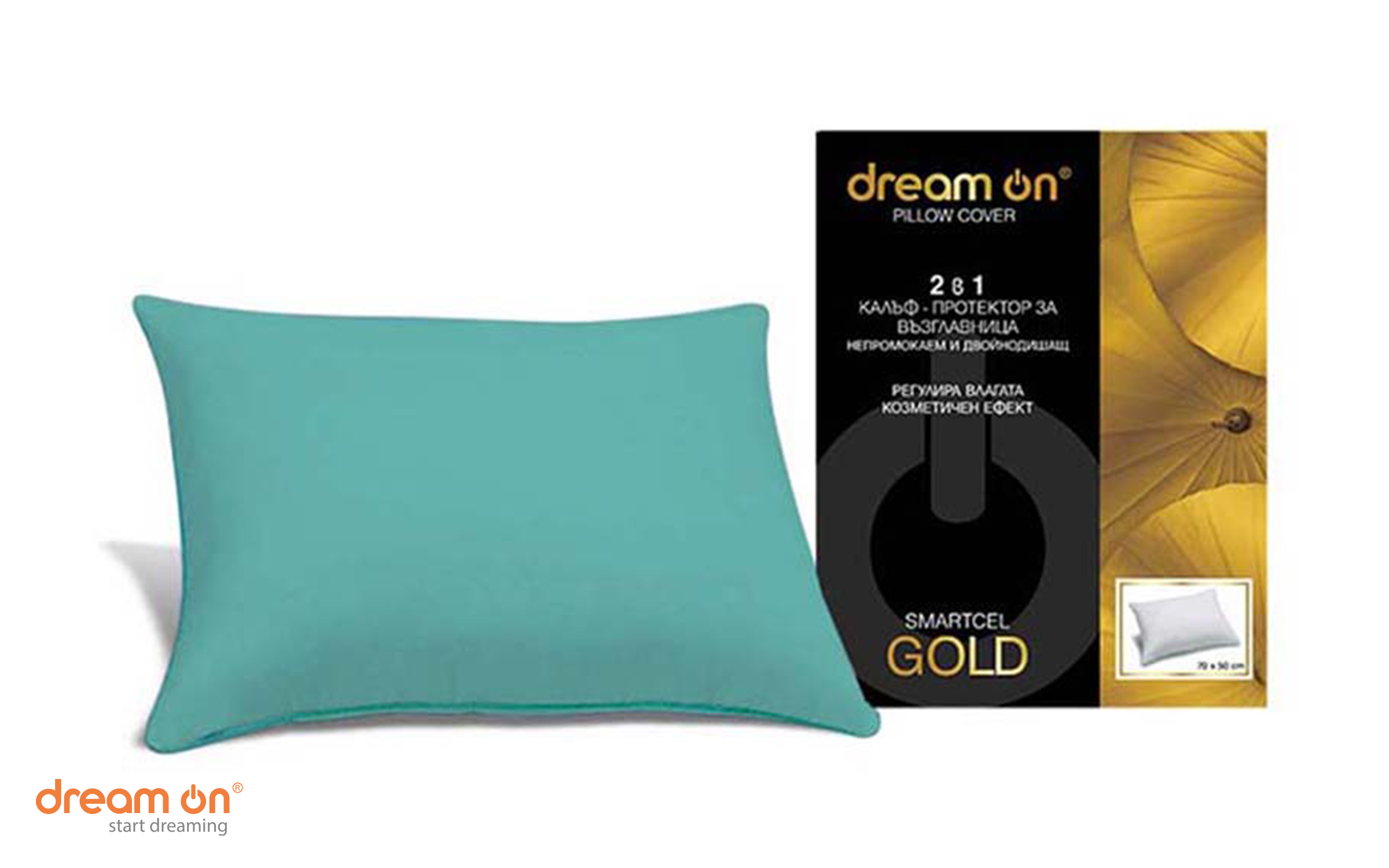 Protector pentru perna 50/70 Smartcel Gold, verde  2
