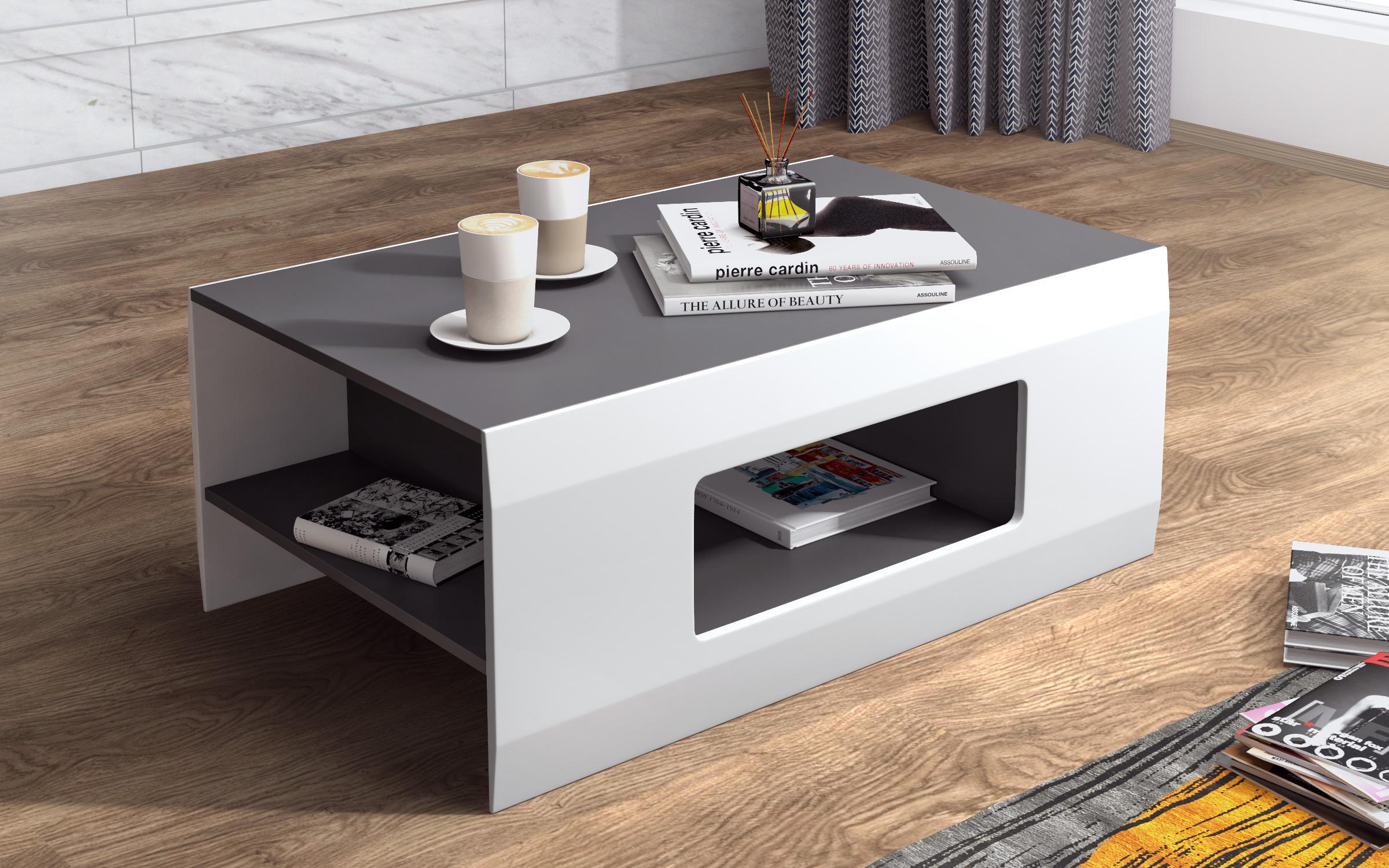 Masuta de cafea Inesta, alb + antracit  3