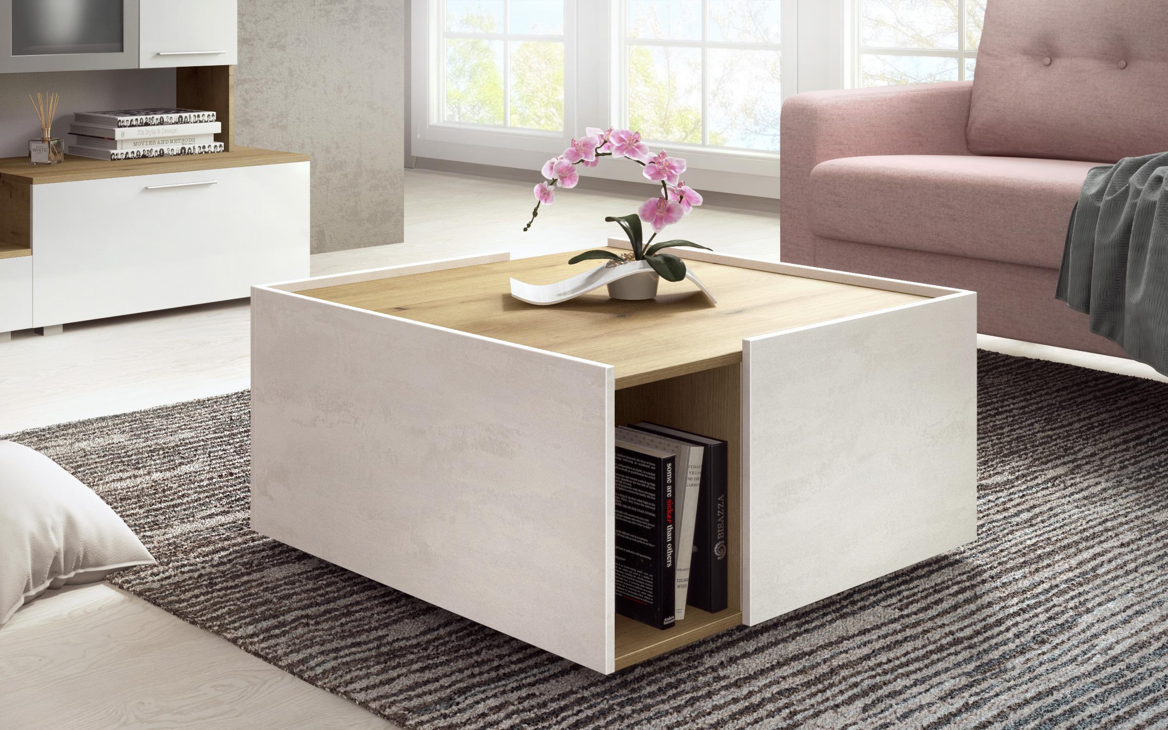 Apartament Evora S, gri inchis + maro + alb mat + stejar evoc + alb lucios + galben + stejar evoc + verde + Silk  11