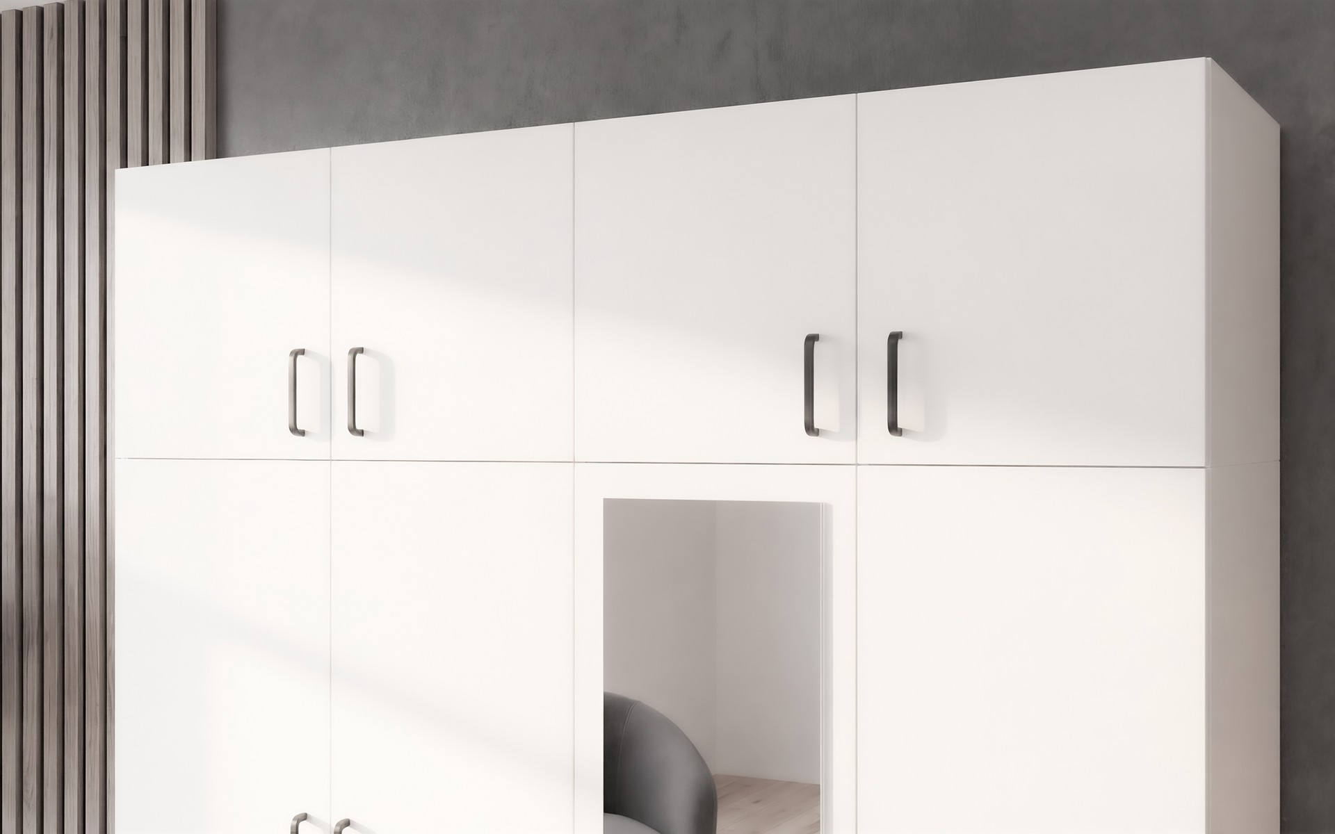 Corp suprapozabil pentru dulap cu 4 usi Bruno si Masimo, alb  1