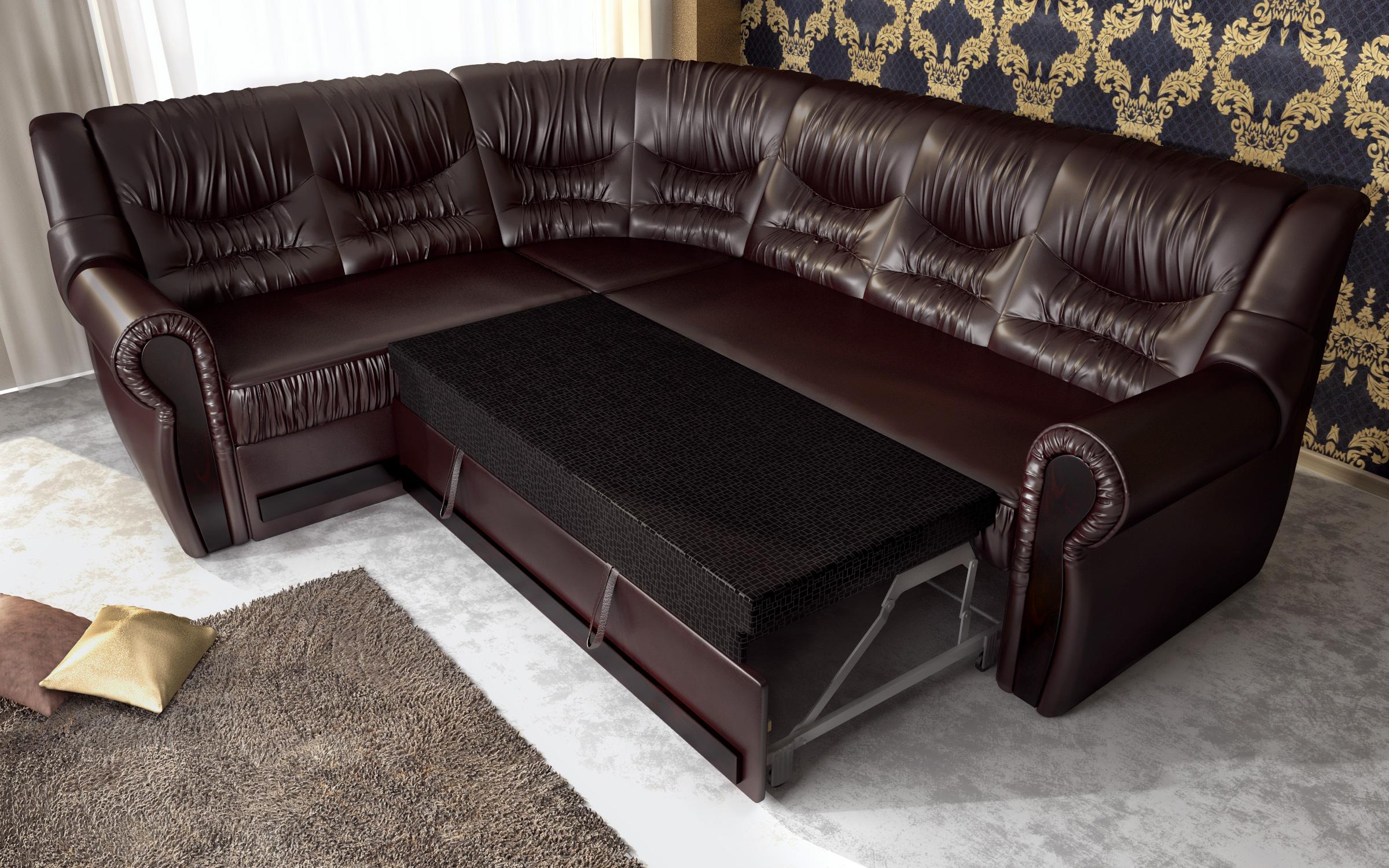 Coltar pentru living Imperial, piele wenge  8