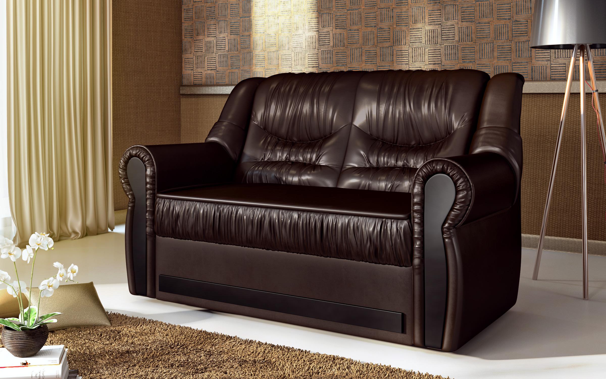 Canapea Imperial, piele wenge  5