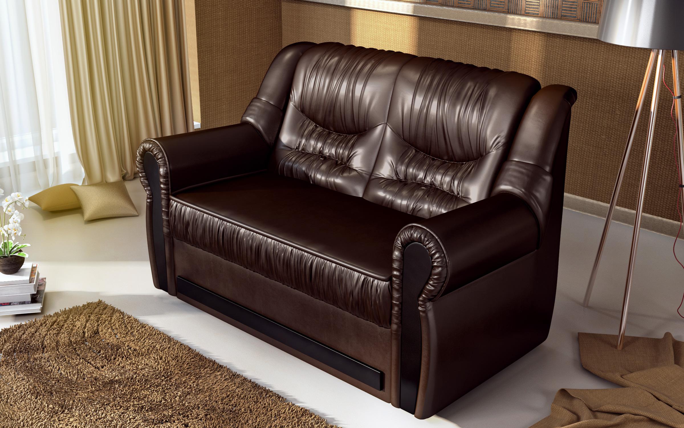 Canapea Imperial, piele wenge  6
