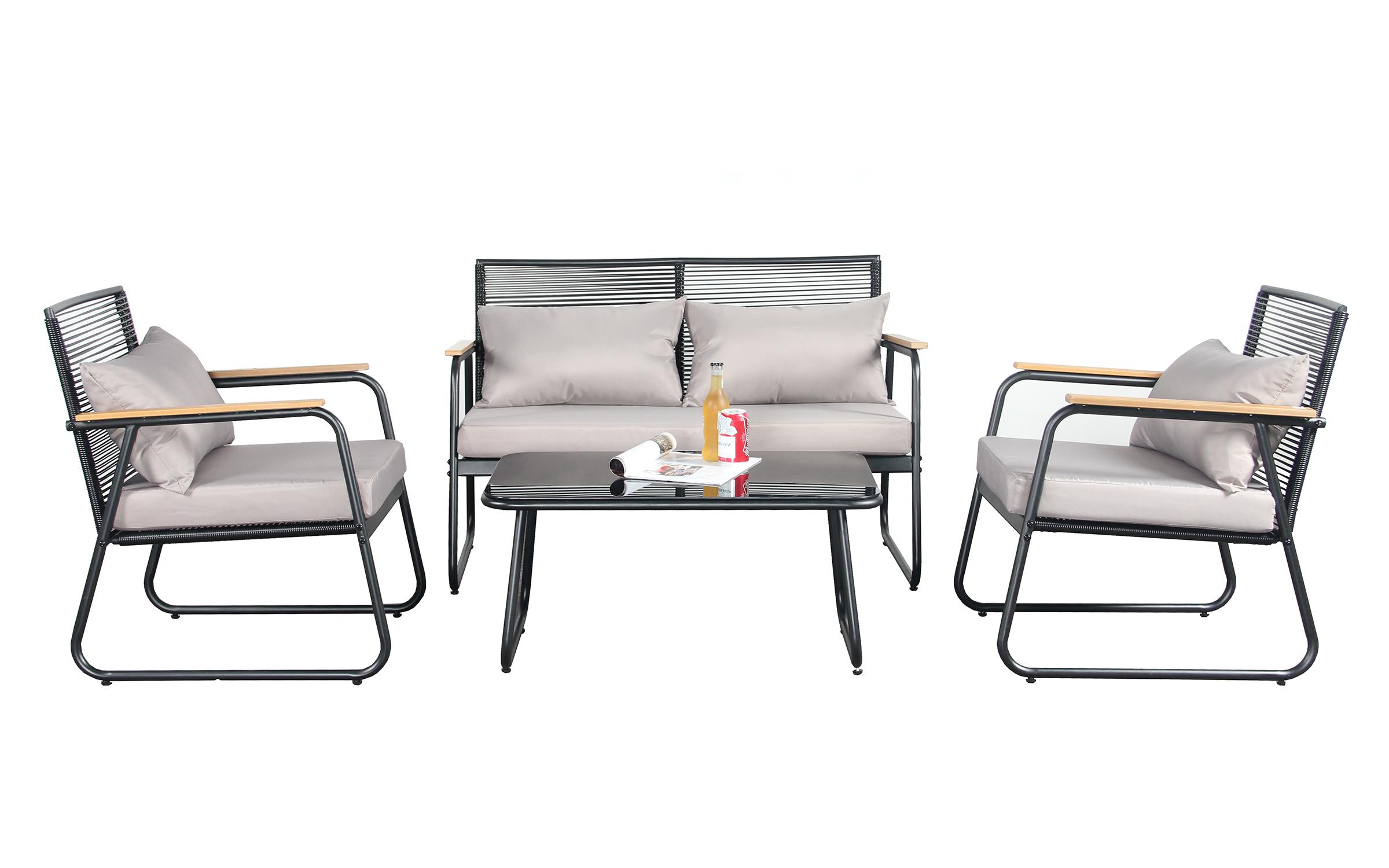 Set masa + scaune Endora, negru  6